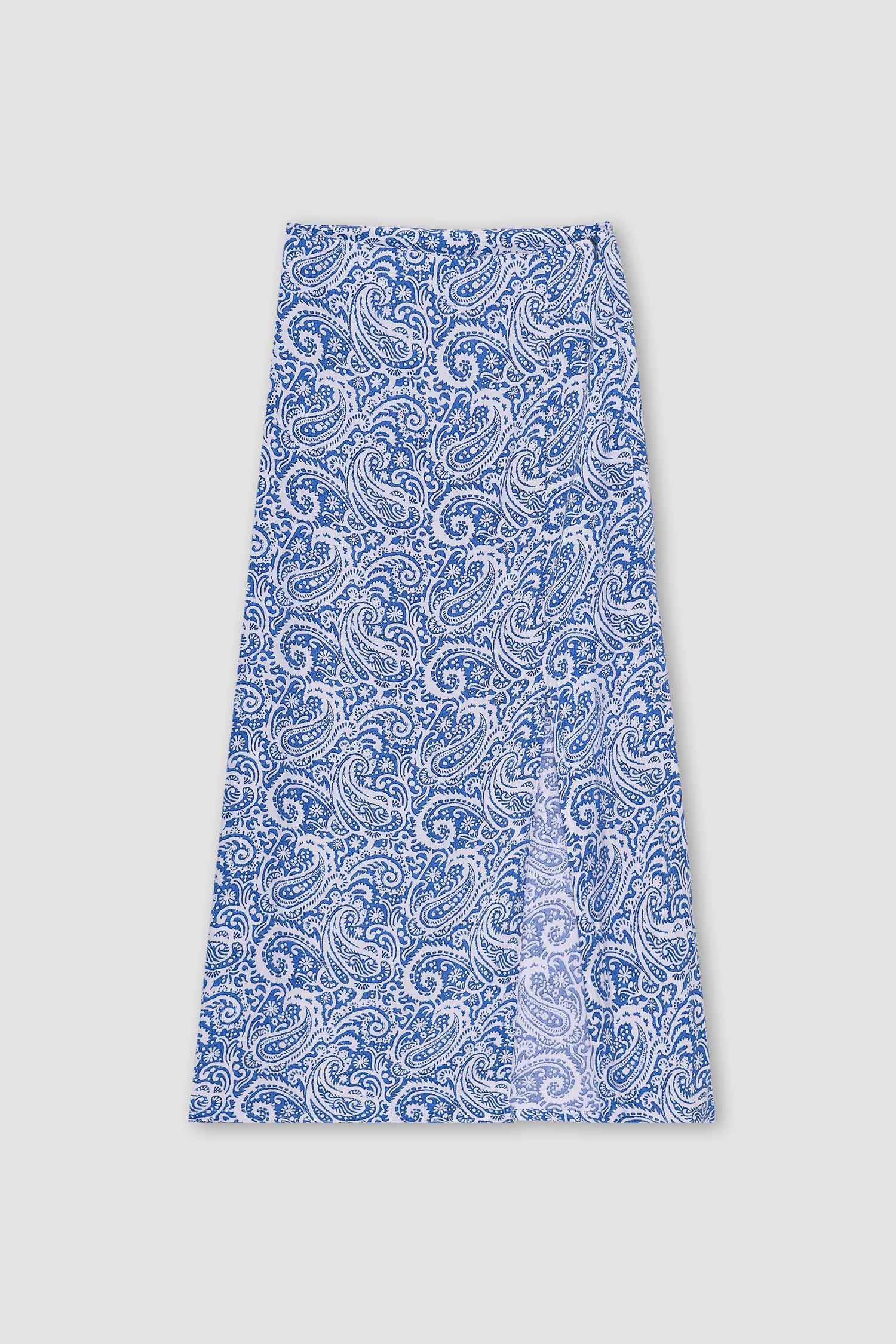 A Cut Floral Midi Skirt