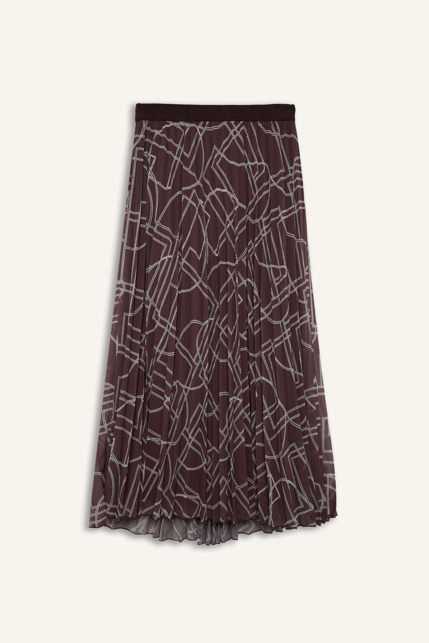 تنورة طويلة شيفون بكسرات