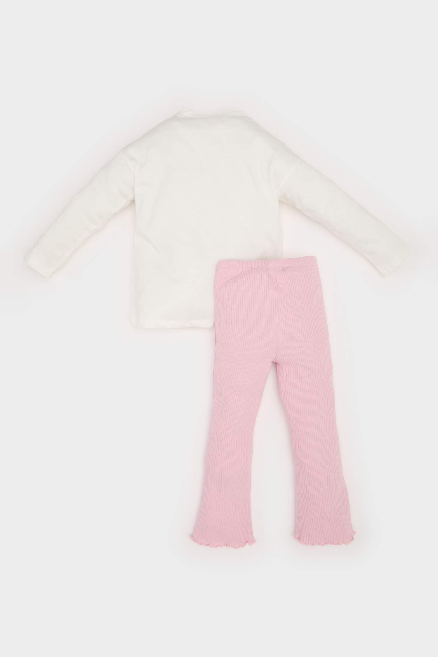 طقم تيشيرت بنات بطبعة جلد نمر بأكمام طويلة و سروال ضيق بخصر مطاطي