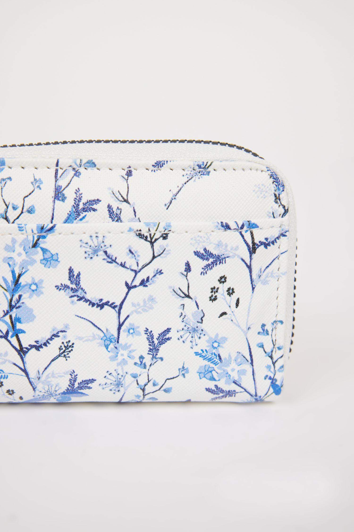 Kadın Çiçekli Suni Deri Bozuk Para Çantası