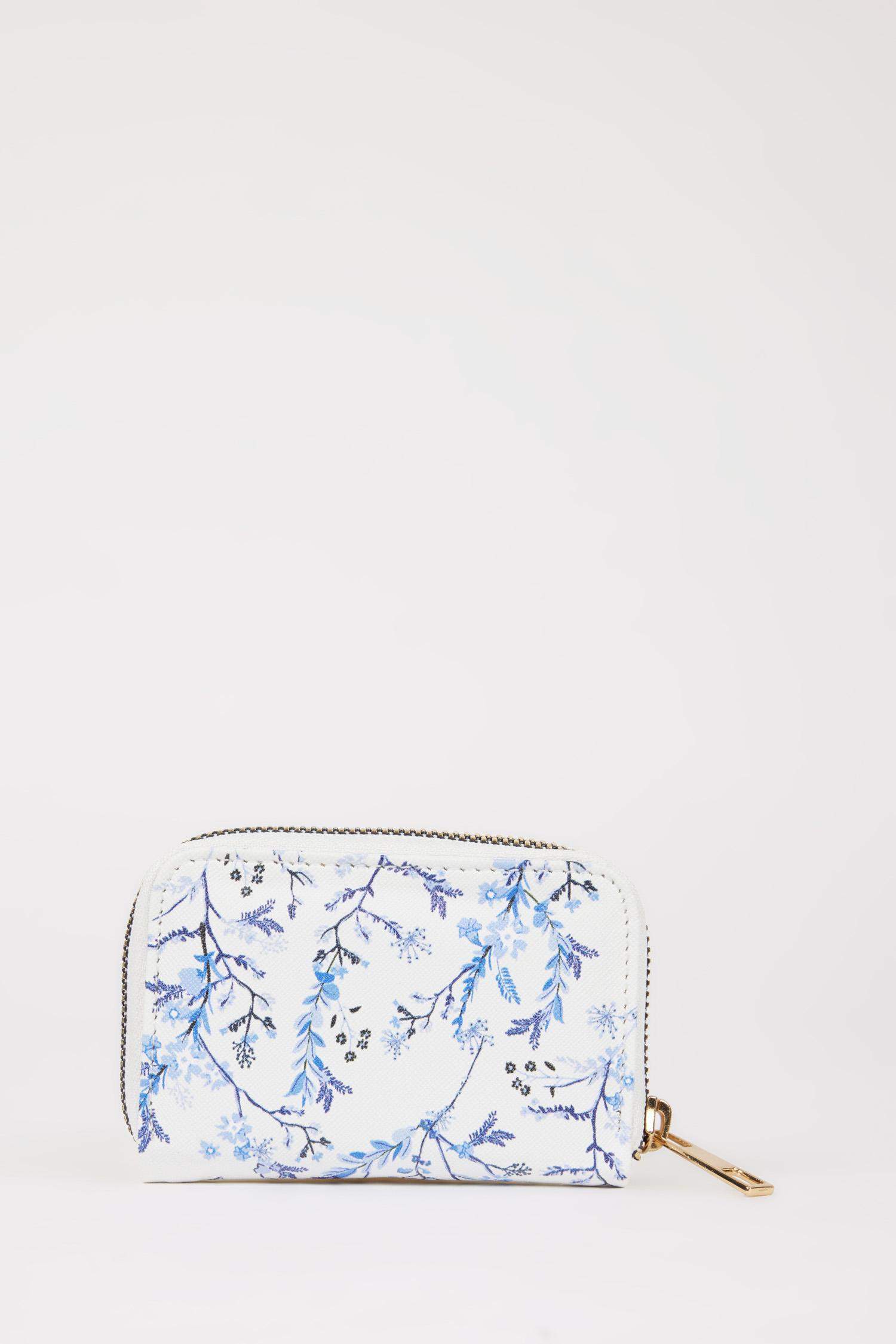 Kadın Çiçekli Suni Deri Bozuk Para Çantası