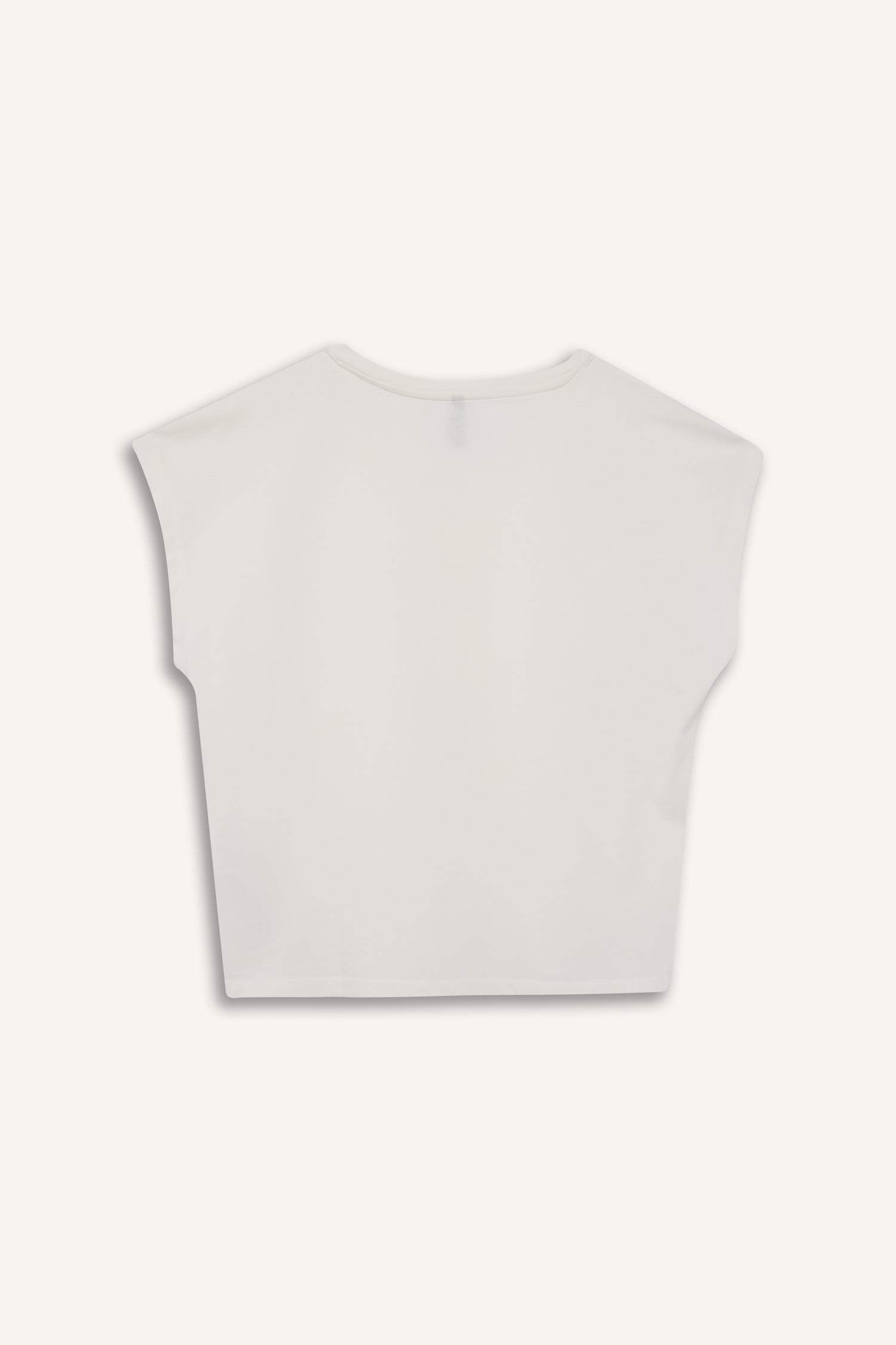 Regular Fit V Yaka Basic Düz Premium Kolsuz Tişört