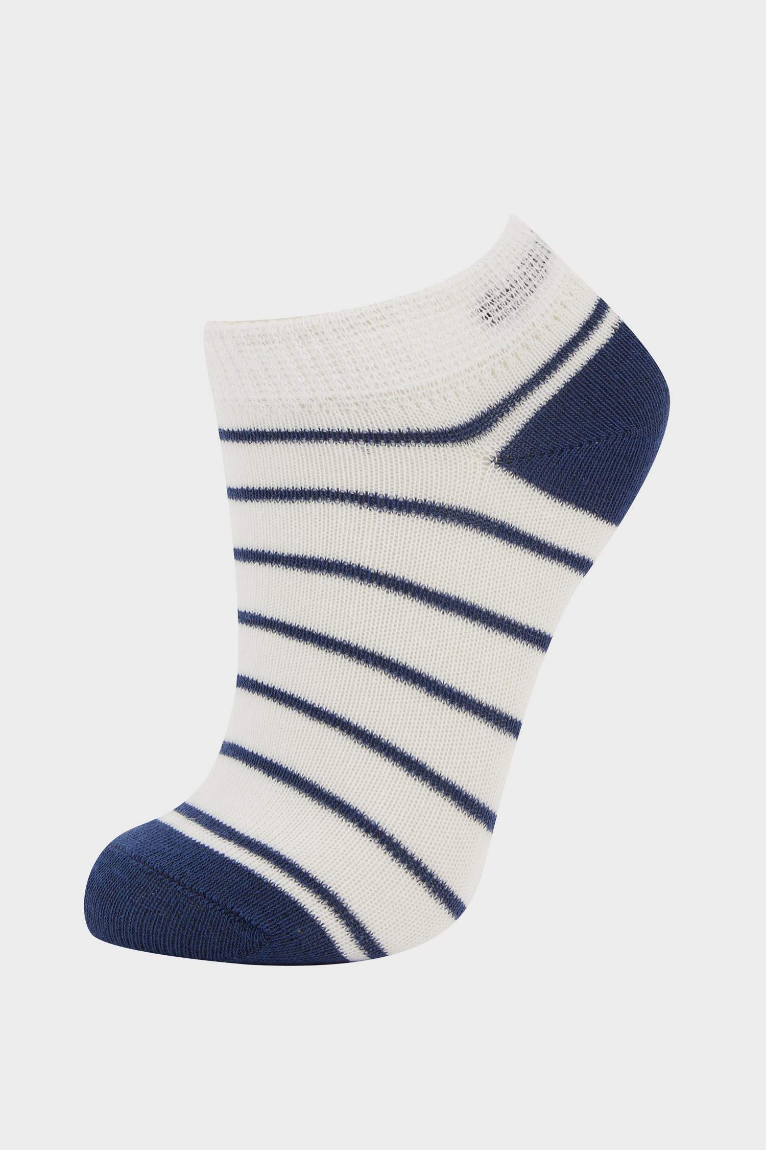 شرابات قصيرة اولادي قطن مخطط - 5 قطع