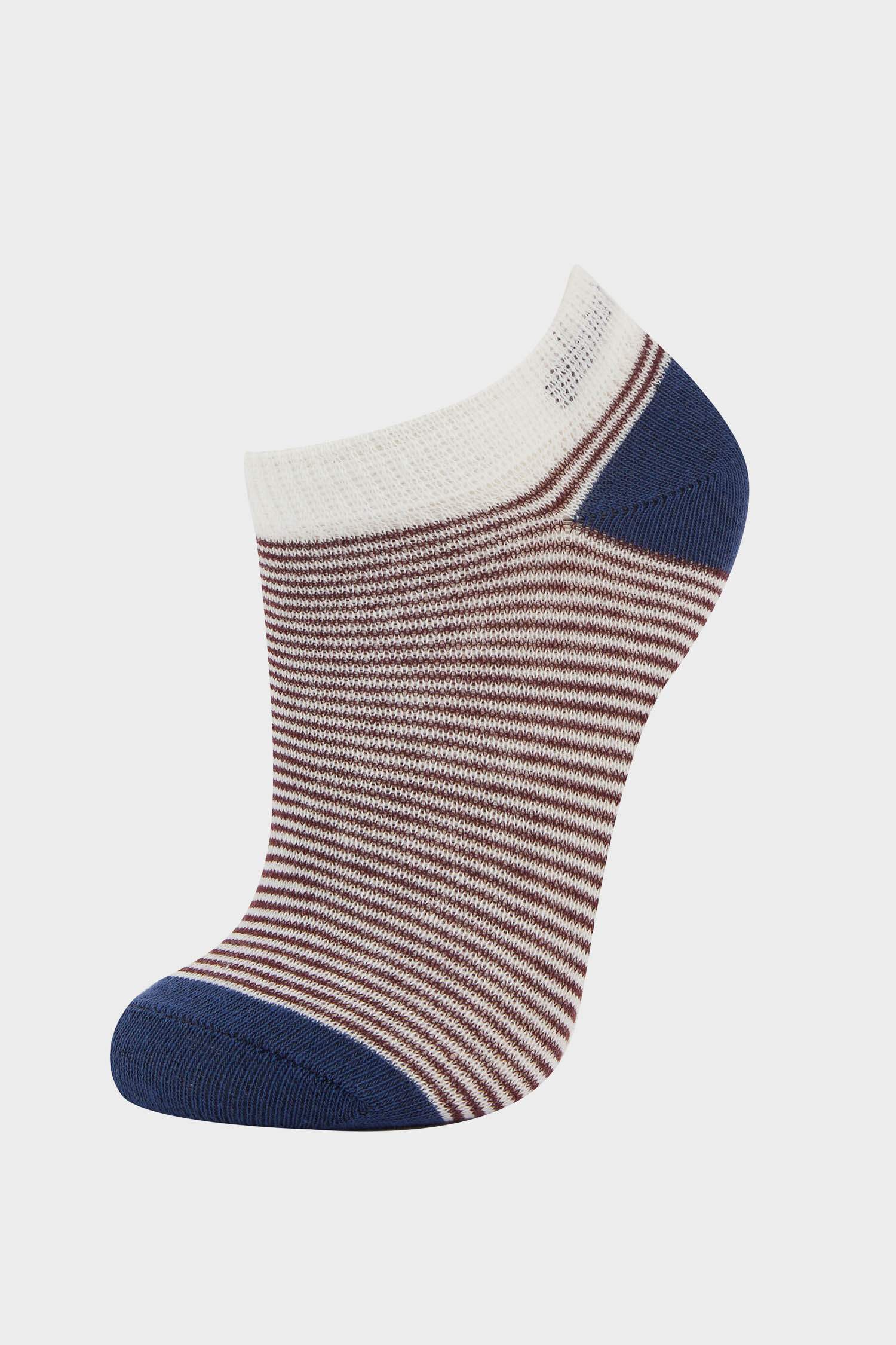 شرابات قصيرة اولادي قطن مخطط - 5 قطع