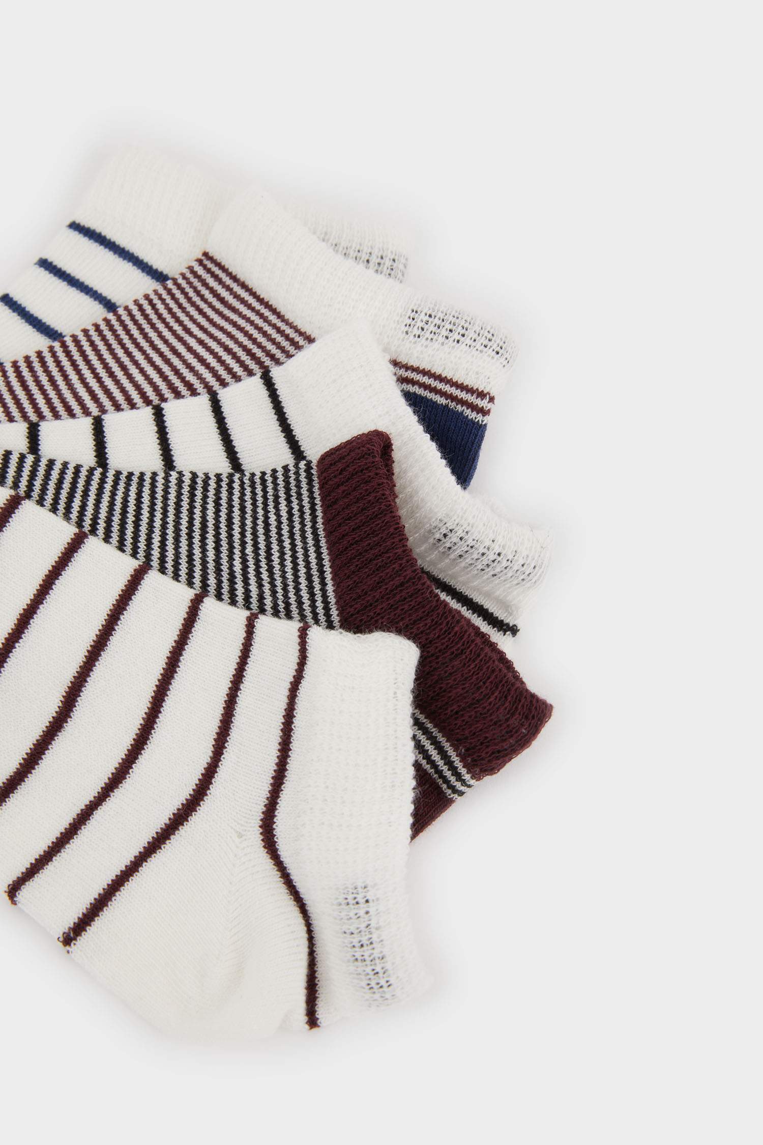 شرابات قصيرة اولادي قطن مخطط - 5 قطع