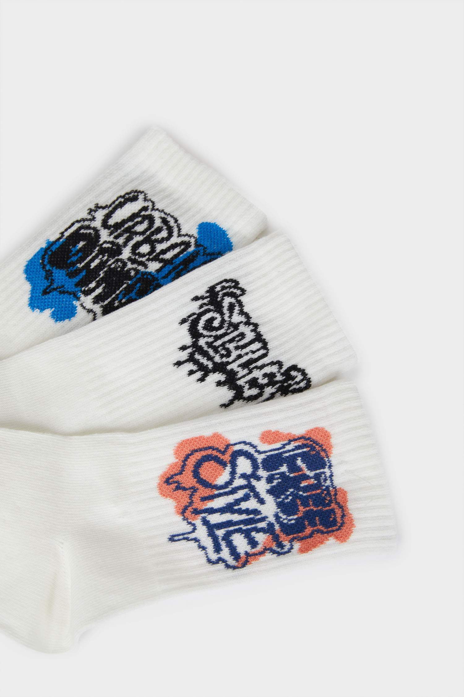 Erkek Çocuk Rahat Lastikli 3'lü Pamuklu Uzun Çorap