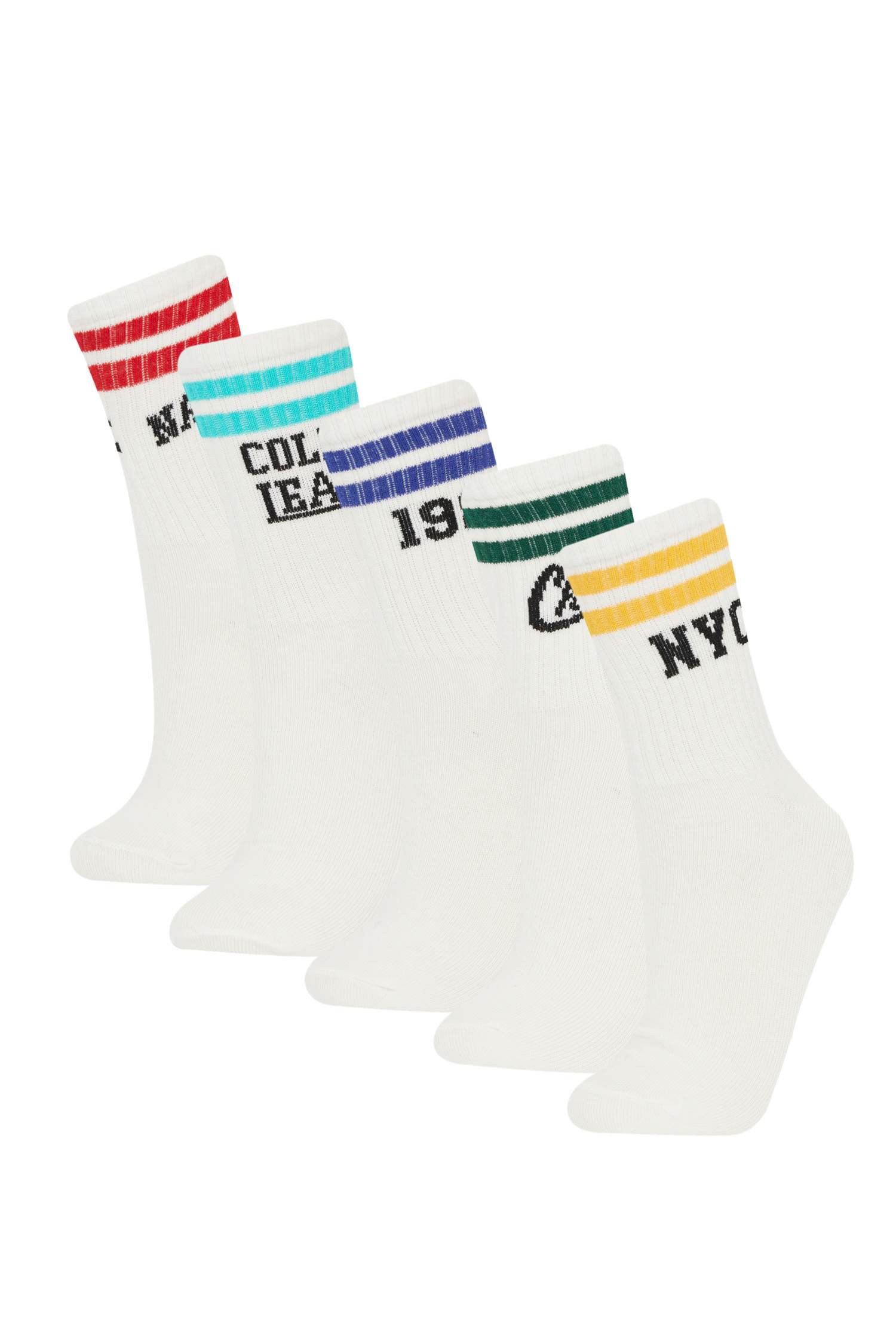 Boy Comfort Elastic 5 Piece Cotton Long Socks