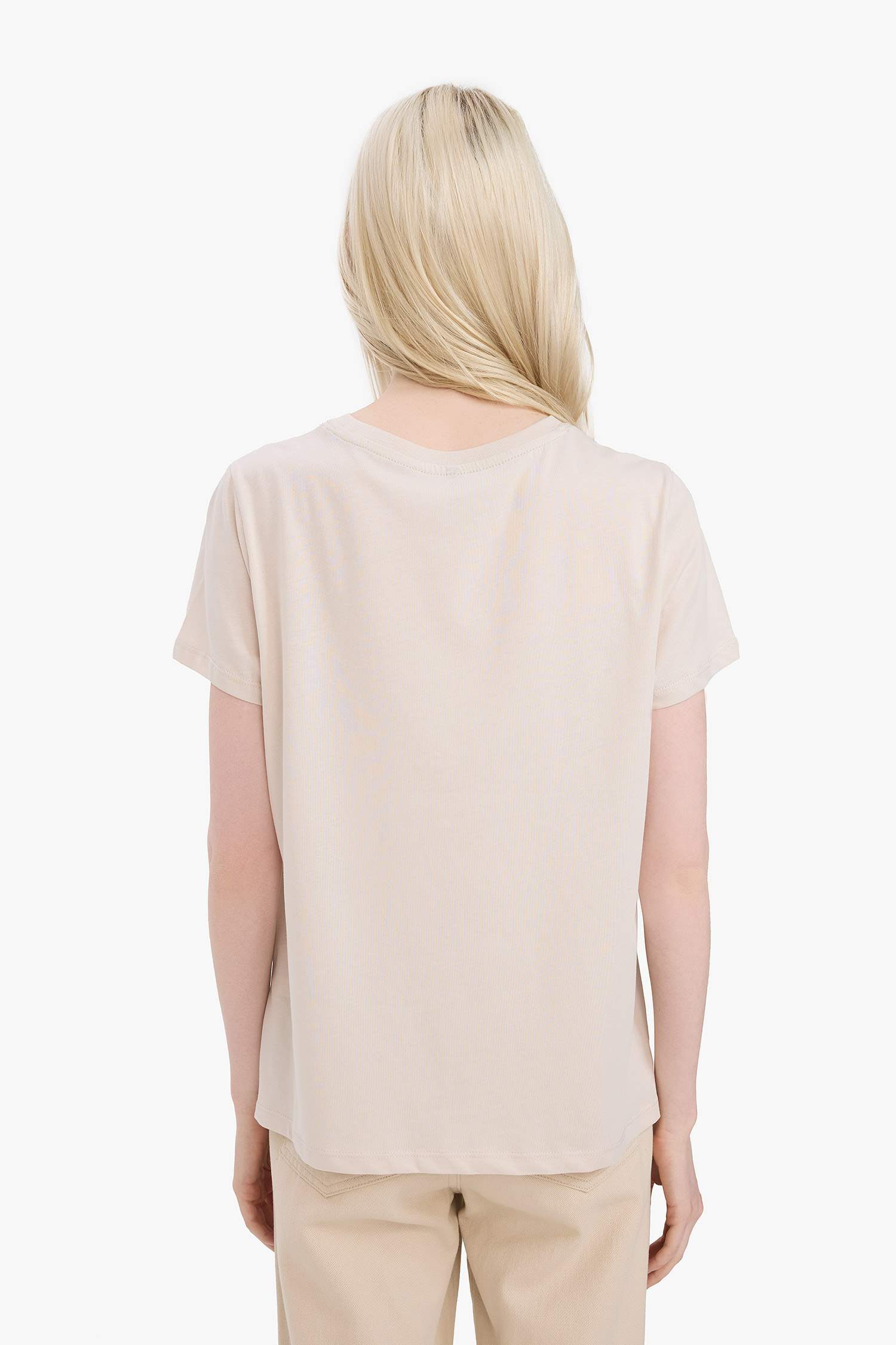 Relax Fit Crew Neck Slogan Printed Cotton Short Sleeve T-Shirt