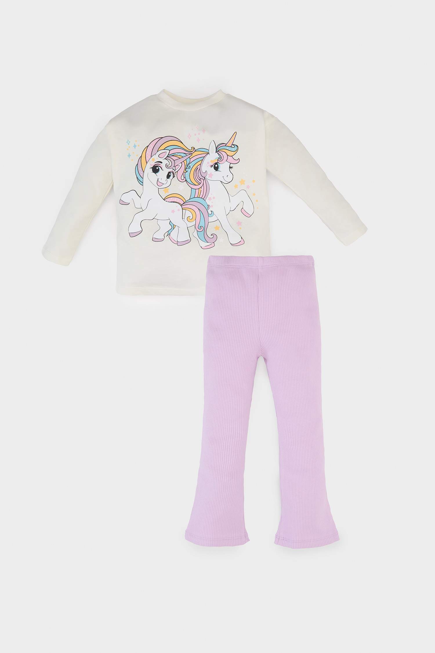 Baby Girl Unicorn Printed T-Shirt Flare Leg Leggings 2 Piece Set
