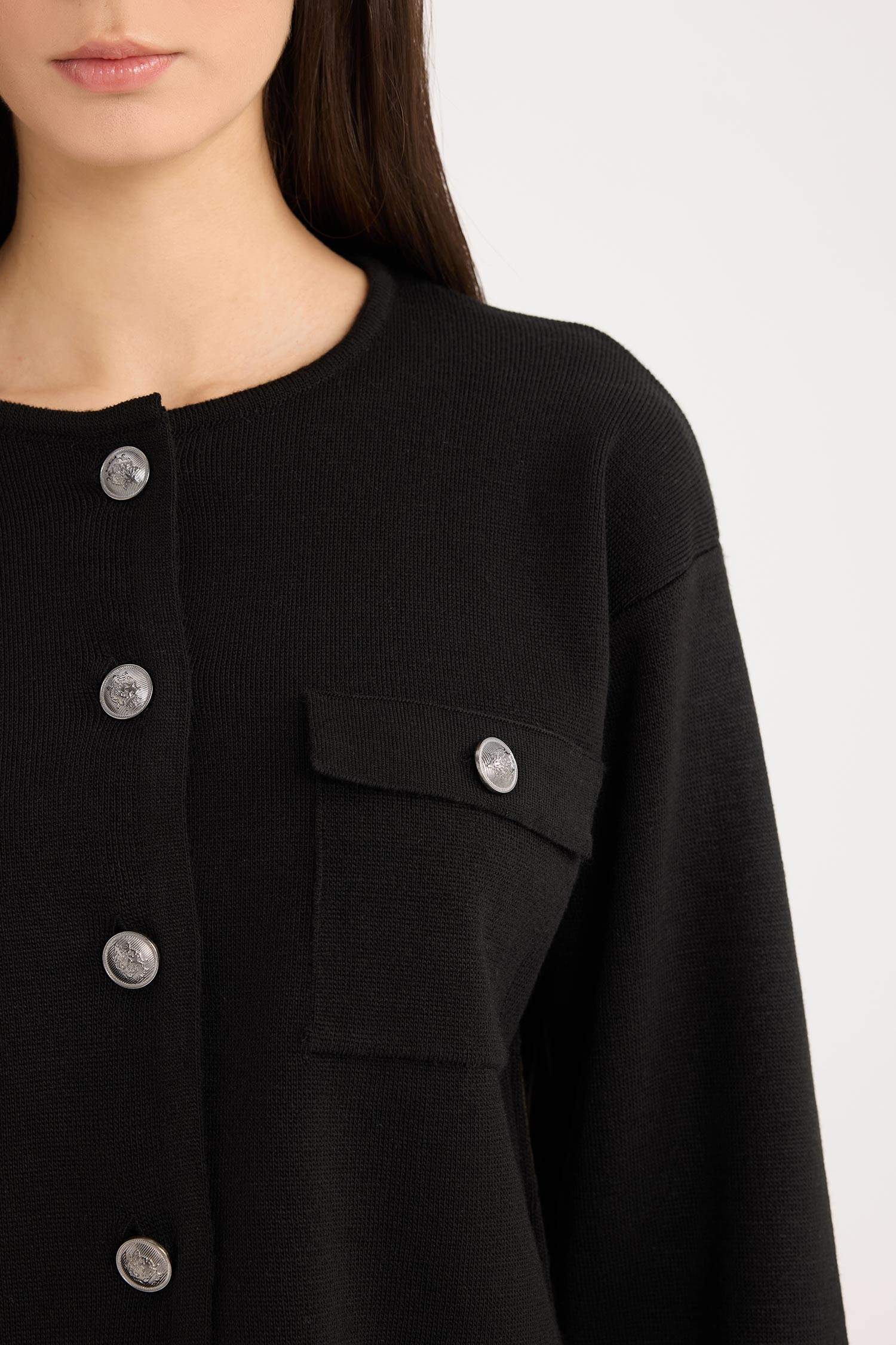 Regular Fit Crew Neck Cardigan