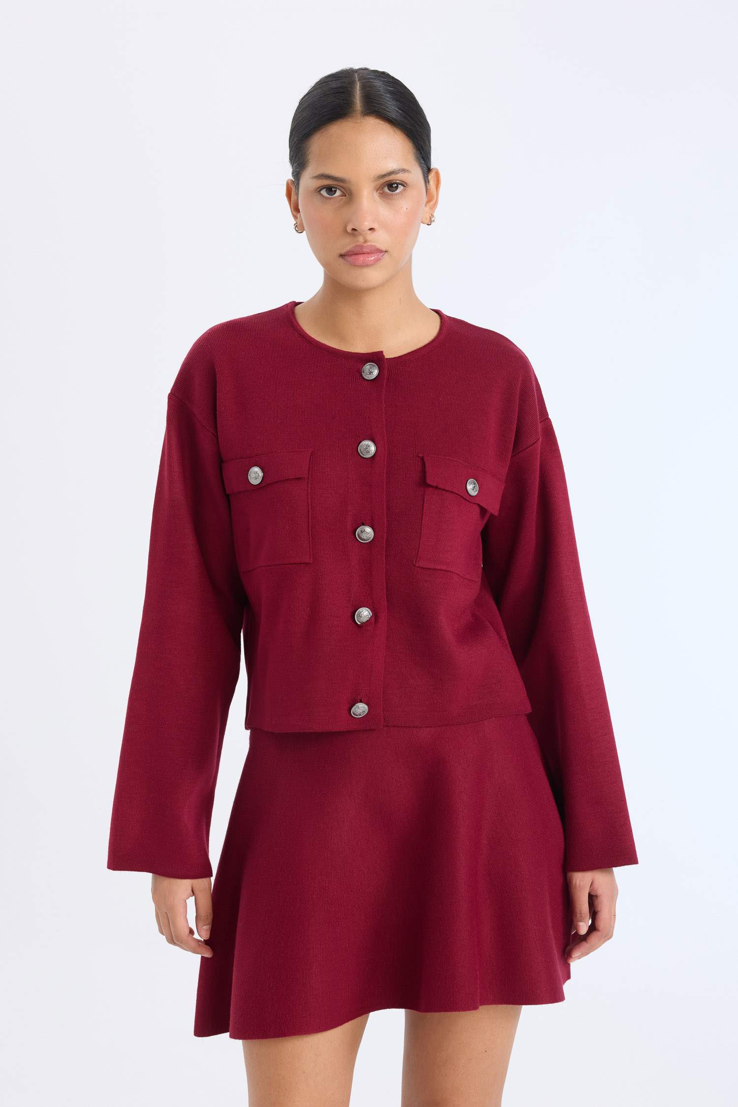 Regular Fit Crew Neck Buttoned Knitwear Cardigan