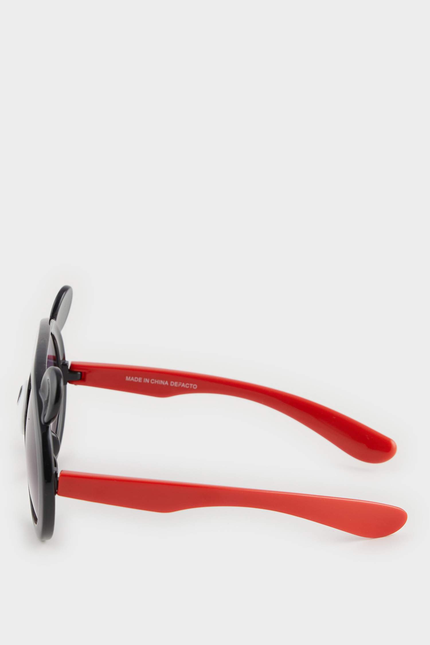 Lunettes de soleil rondes cadre en plastique noir motif ourson pour garçon