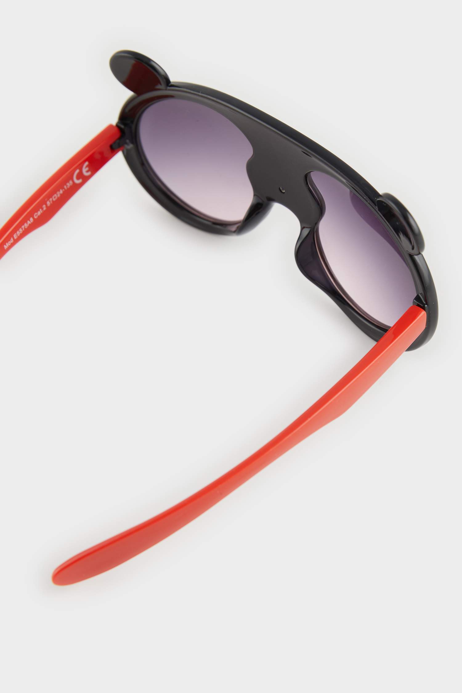 Lunettes de soleil rondes cadre en plastique noir motif ourson pour garçon