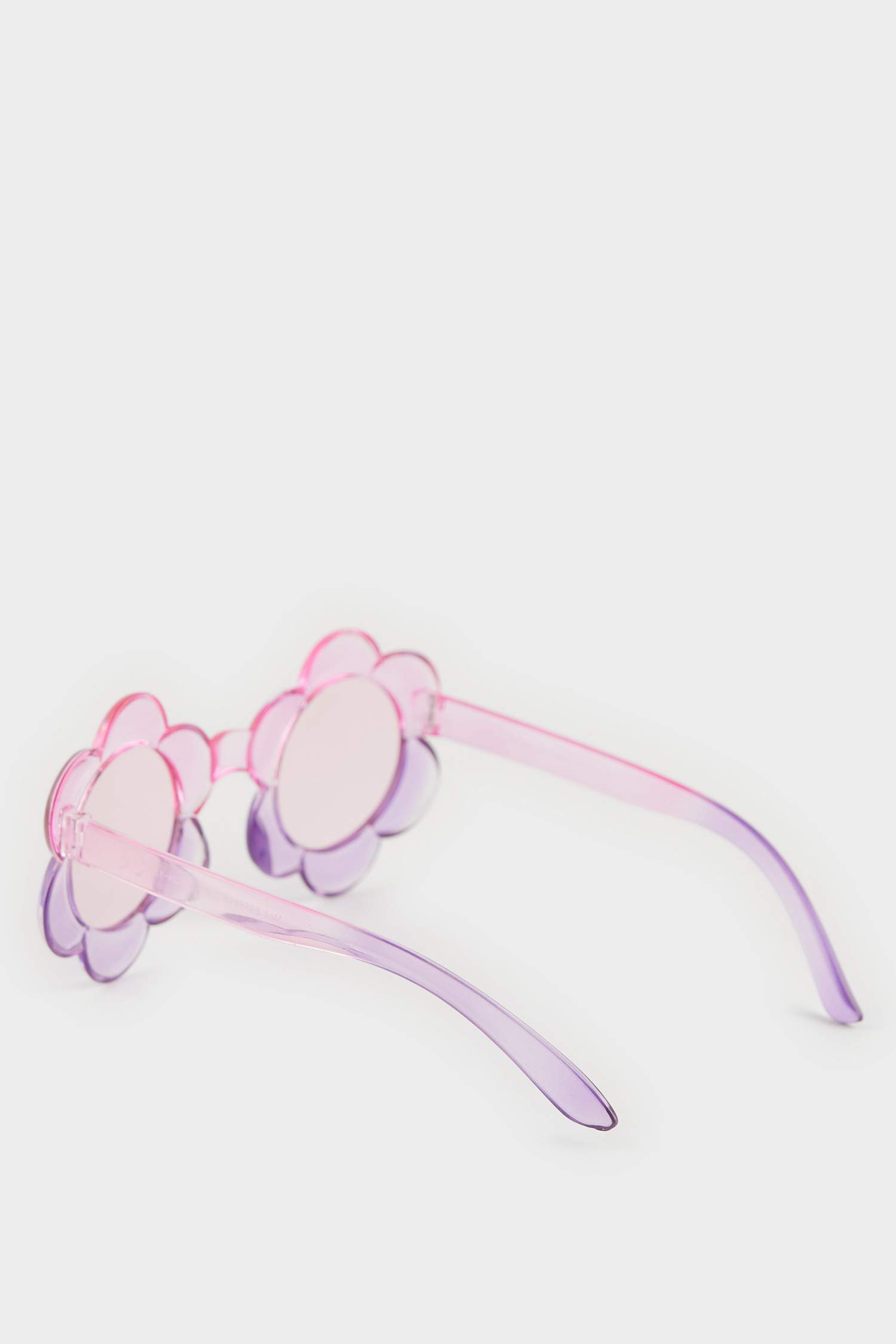 Детские очки с прозрачными линзами и розовой пластиковой оправой в форме цветка, с УФ-защитой