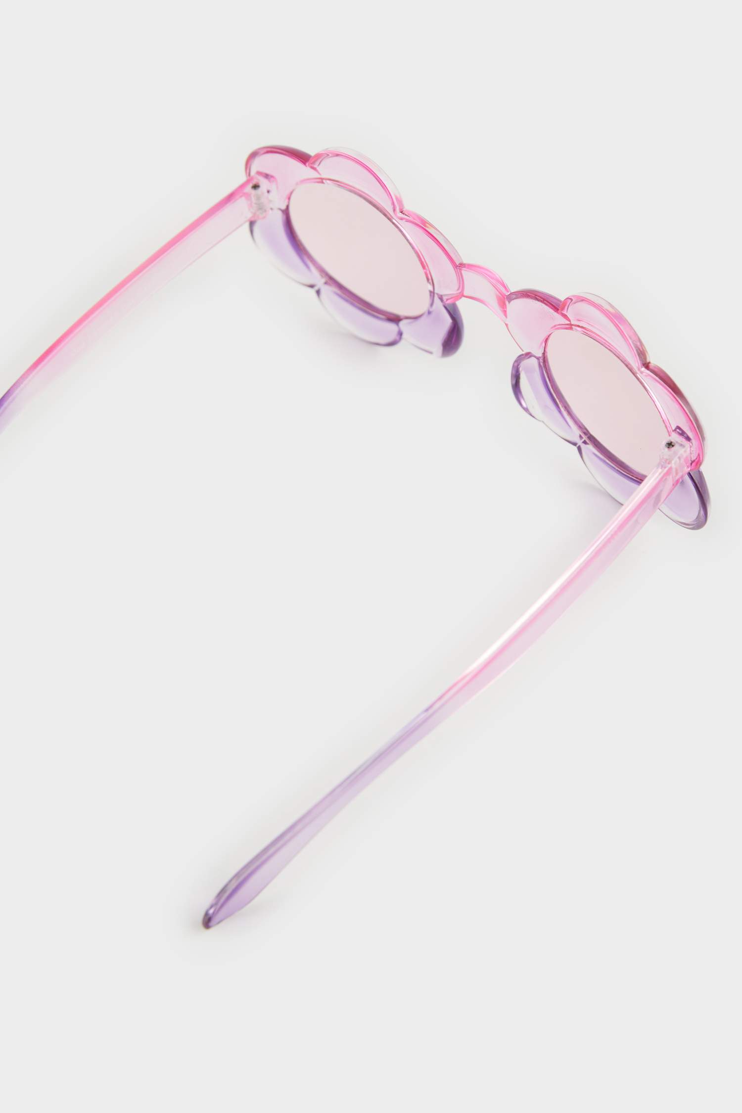 Детские очки с прозрачными линзами и розовой пластиковой оправой в форме цветка, с УФ-защитой