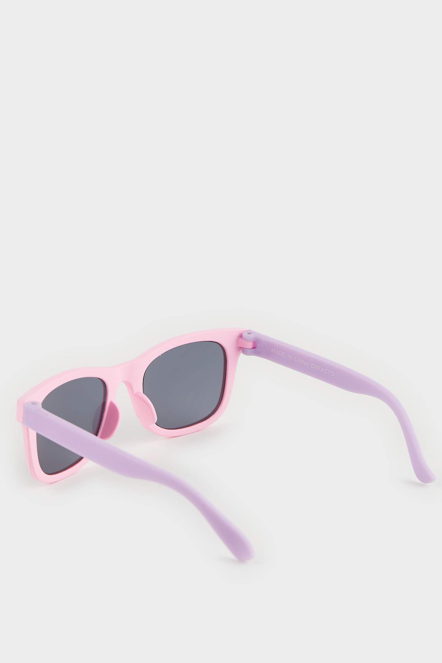 Girl Pink Plastic Frame Black Glass UV Sunglasses
