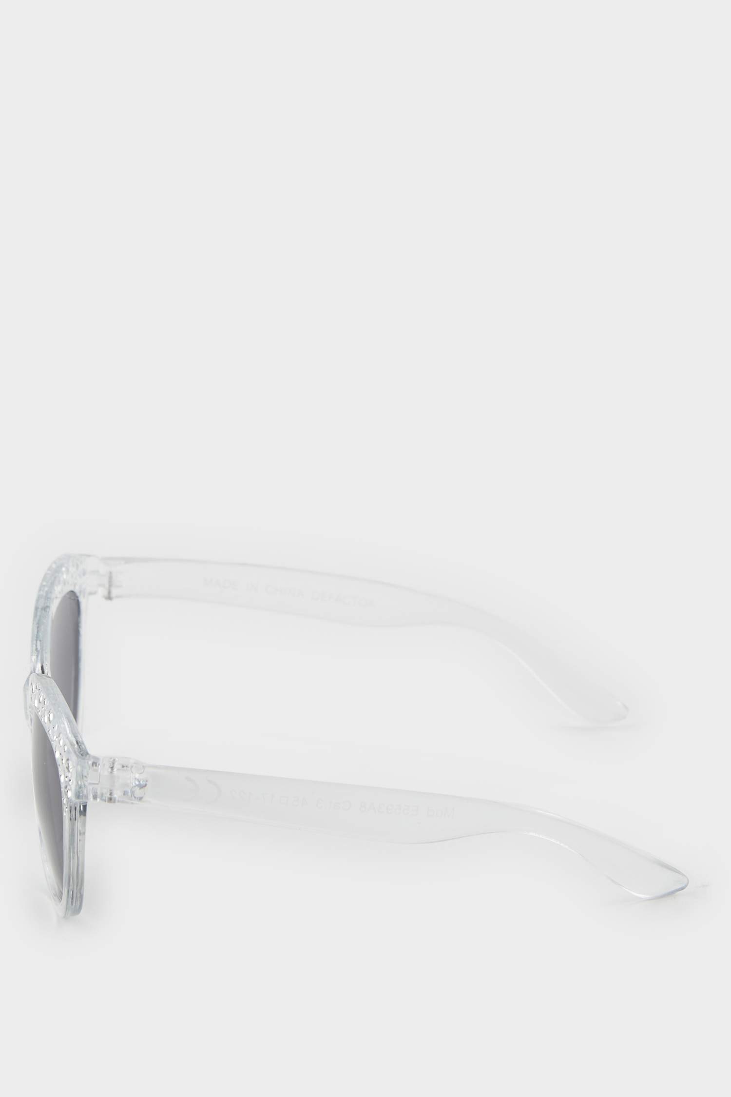 Lunettes de soleil cadre en plastique transparent à strass pour fille