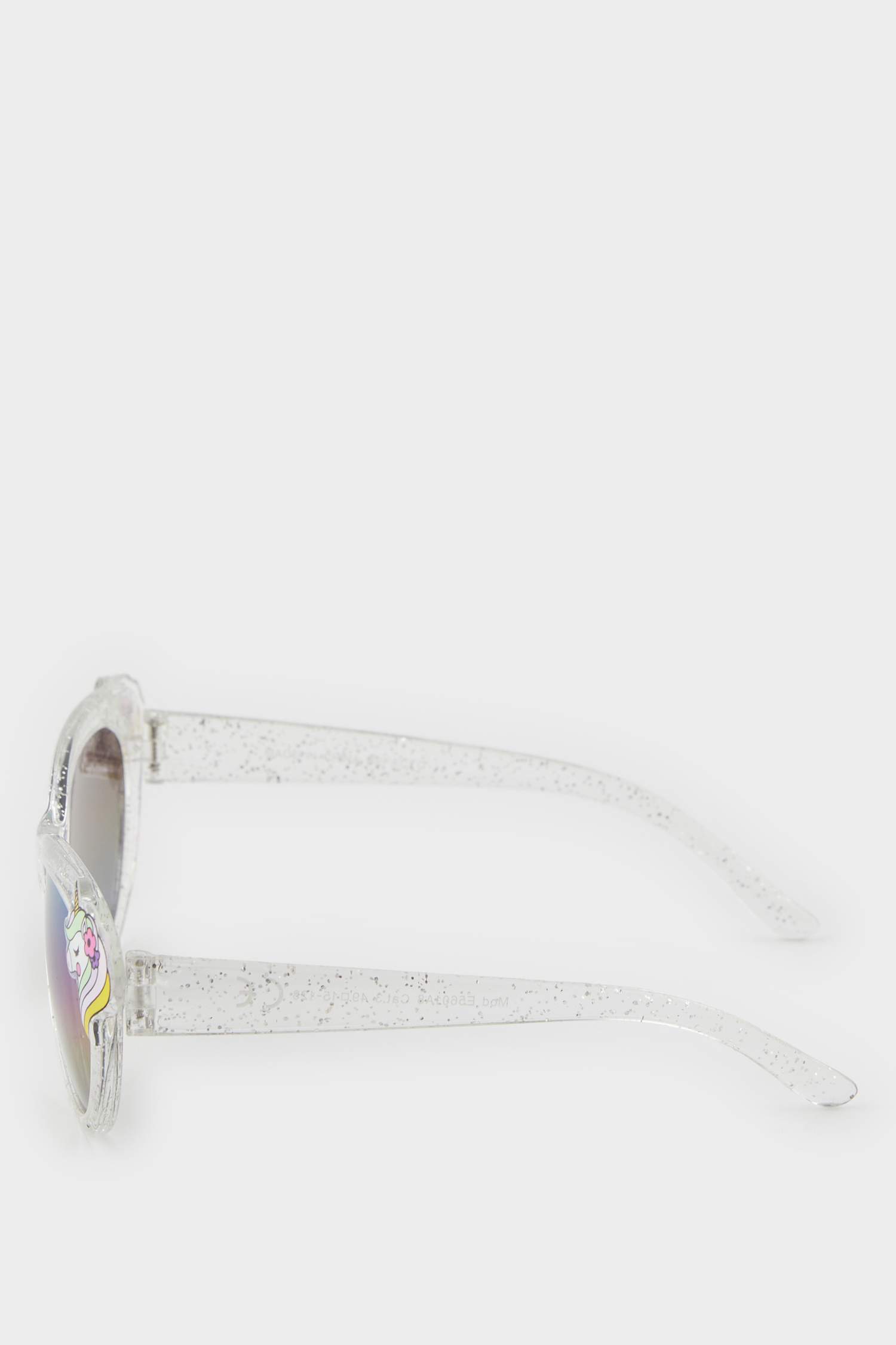 Girl Round Clear Frame Tinted Glass UV Unicorn Sunglasses