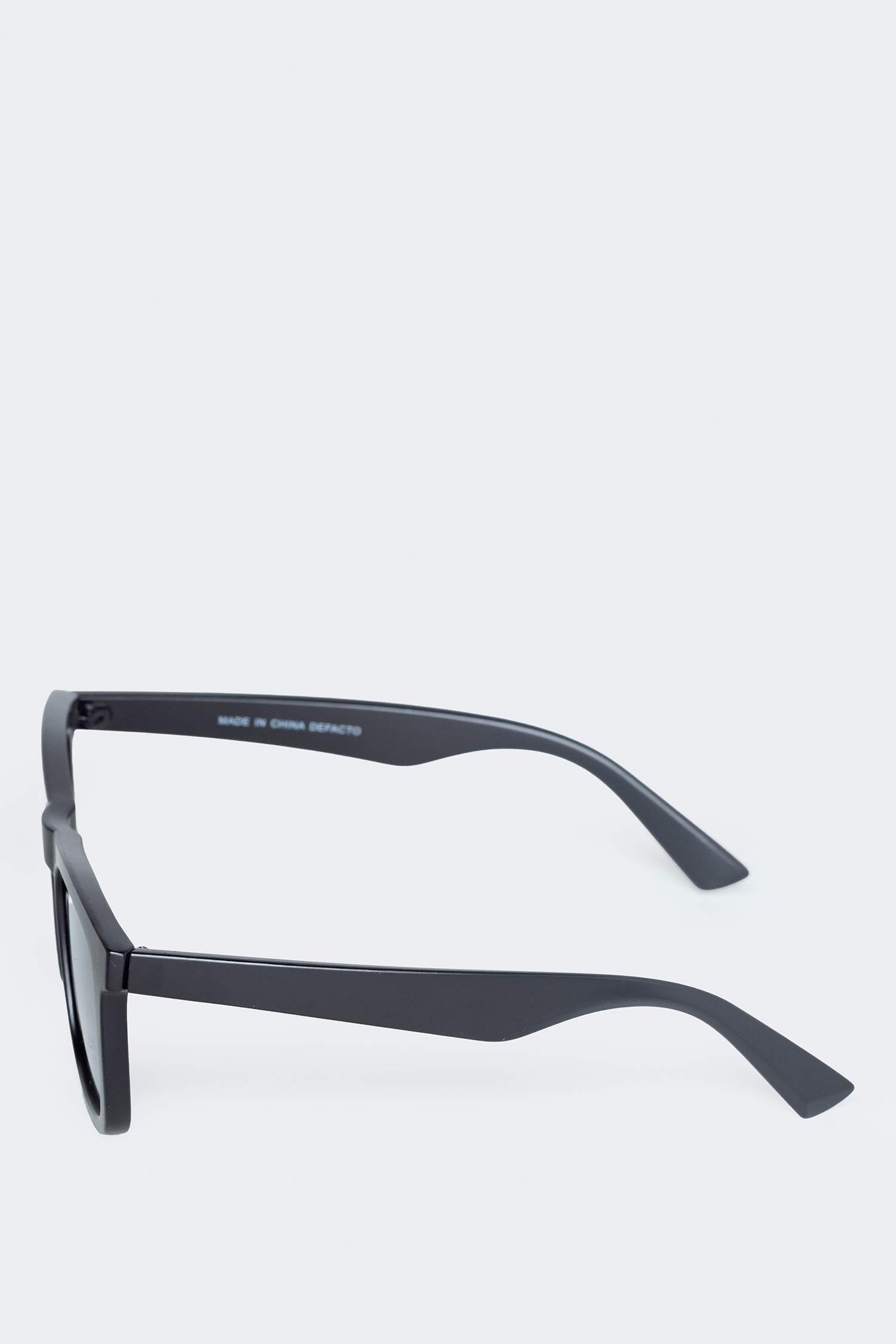 Man Round Classic Black Plastic Frame Black Lens Sunglasses