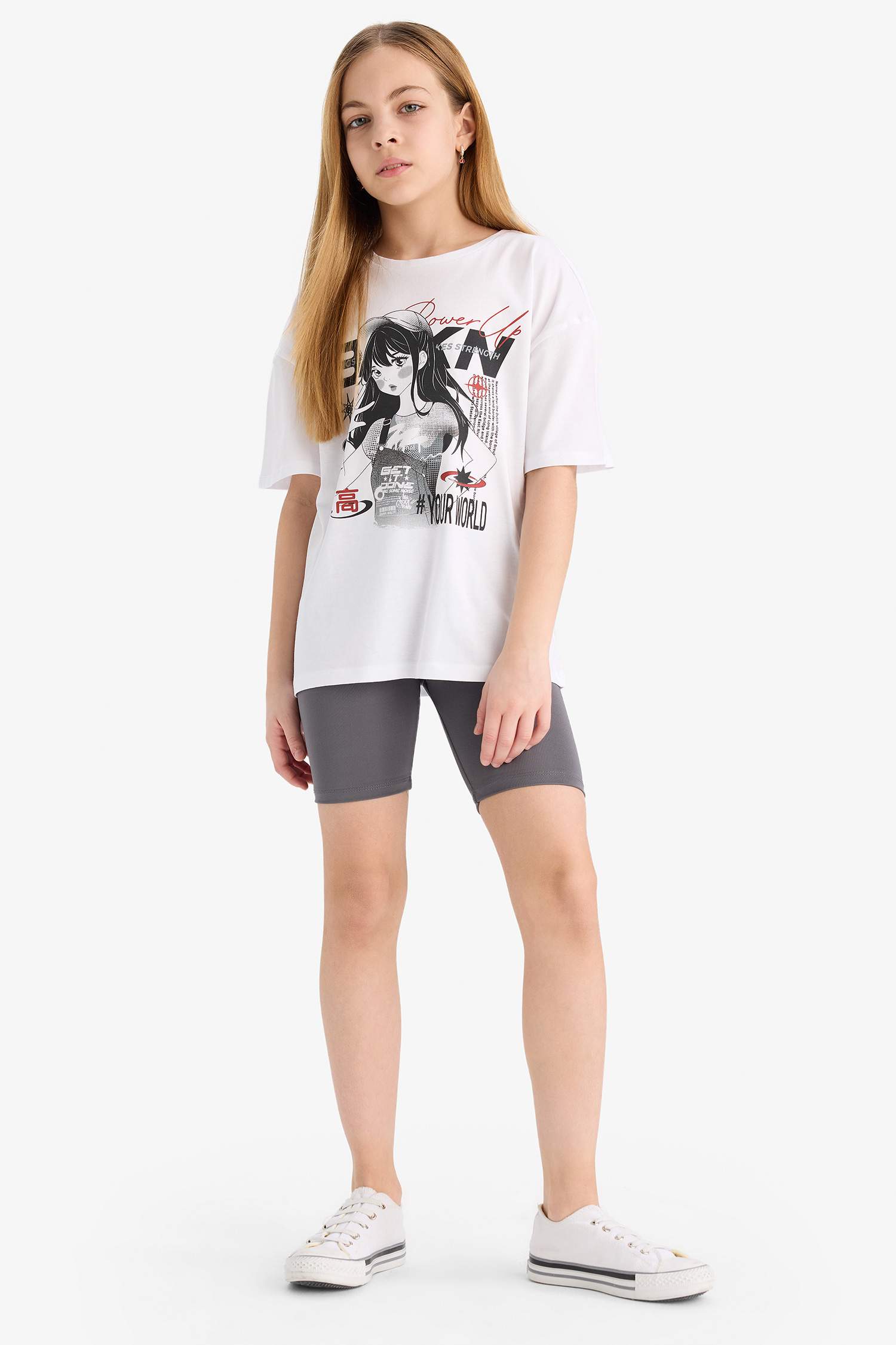 Ensemble T-shirt imprimé et Short Legging pour fille