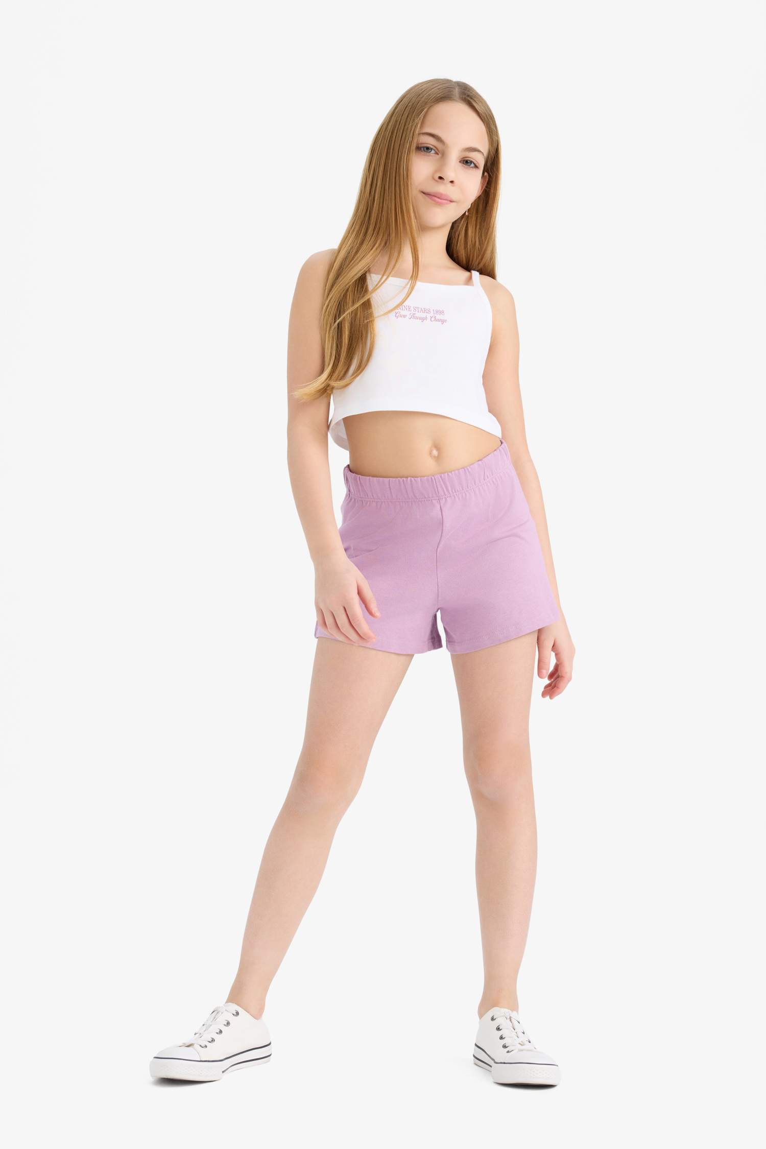 Girl Printed Tank Top Shorts 2 Piece Set