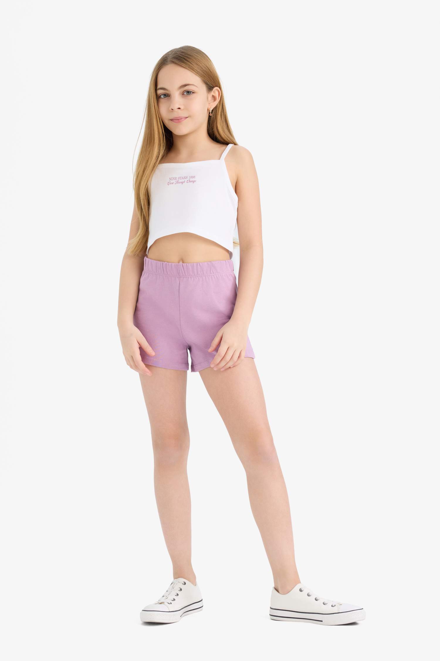 Girl Printed Tank Top Shorts 2 Piece Set