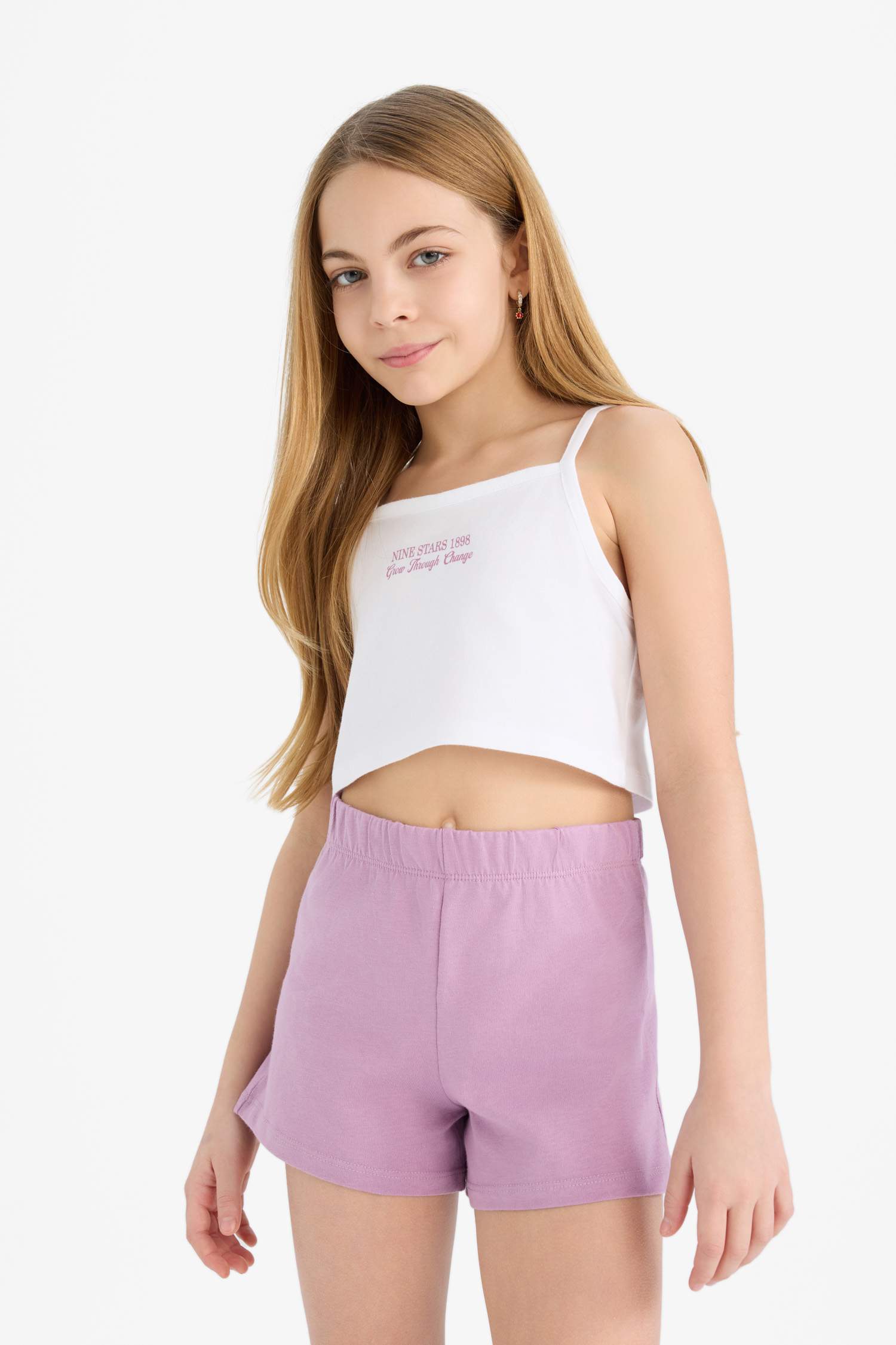 Girl Printed Tank Top Shorts 2 Piece Set