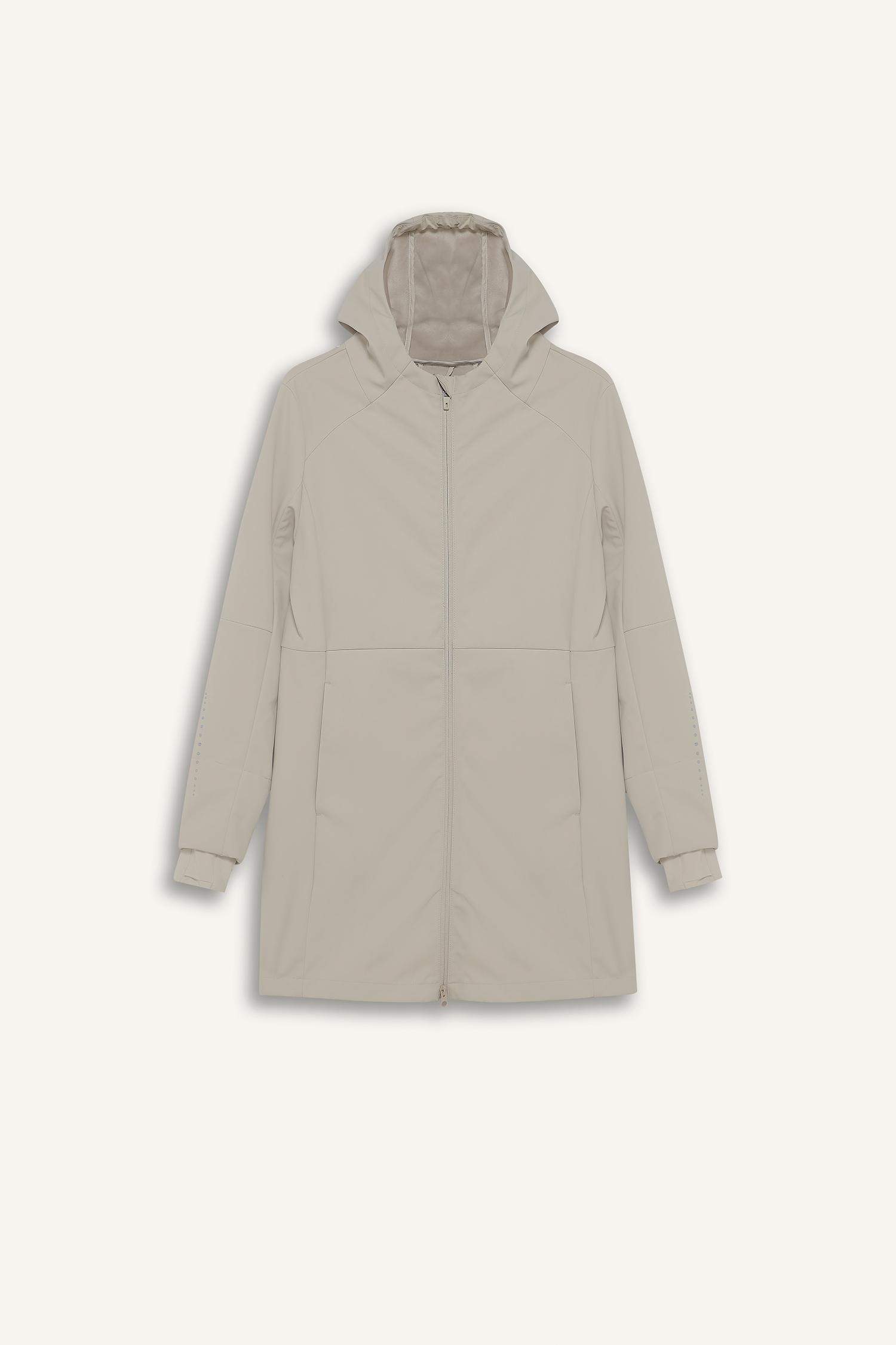 معطف سليم فيت بغطاء للرأس طارد للماء من DeFactoFit