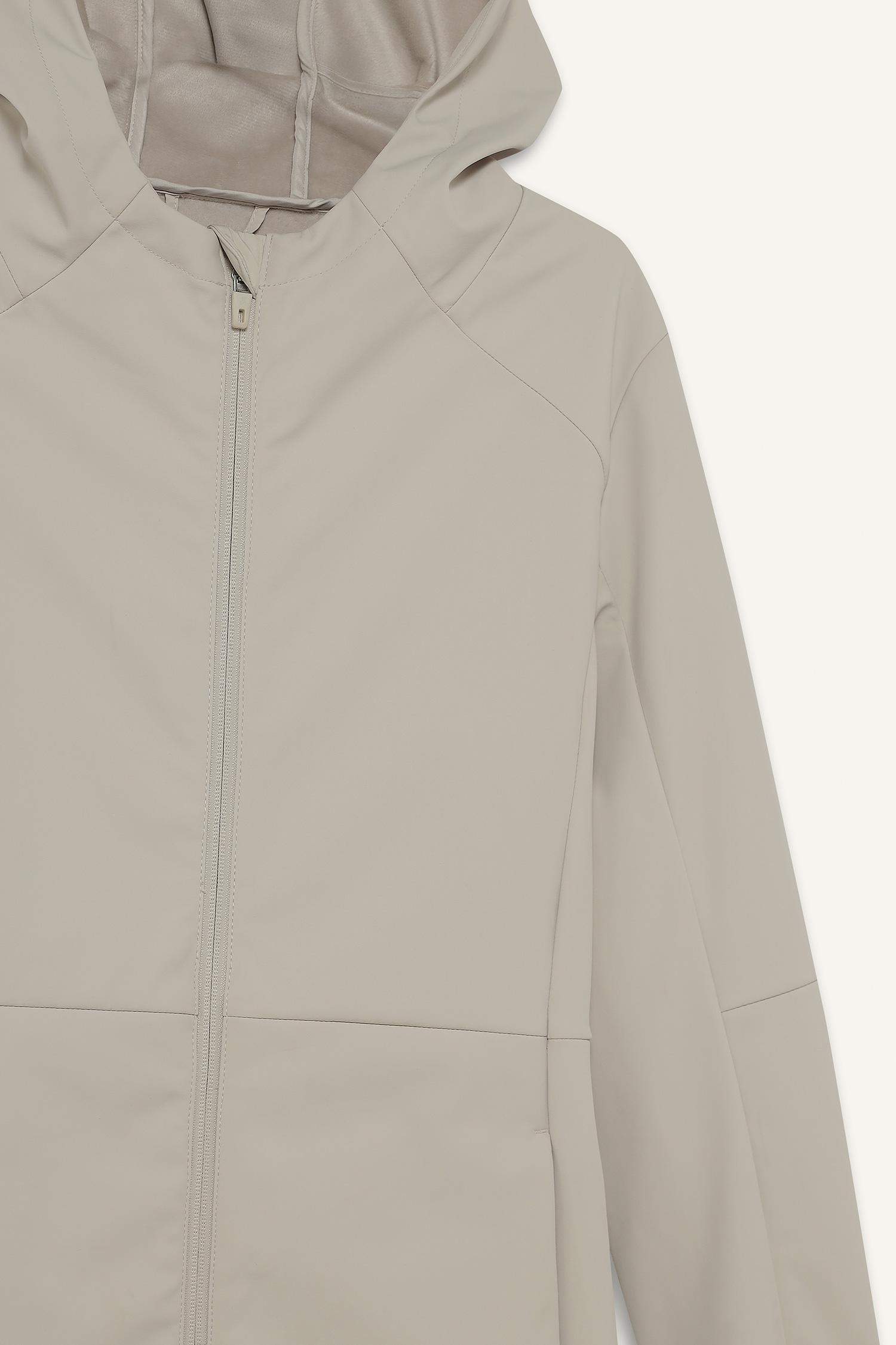 معطف سليم فيت بغطاء للرأس طارد للماء من DeFactoFit