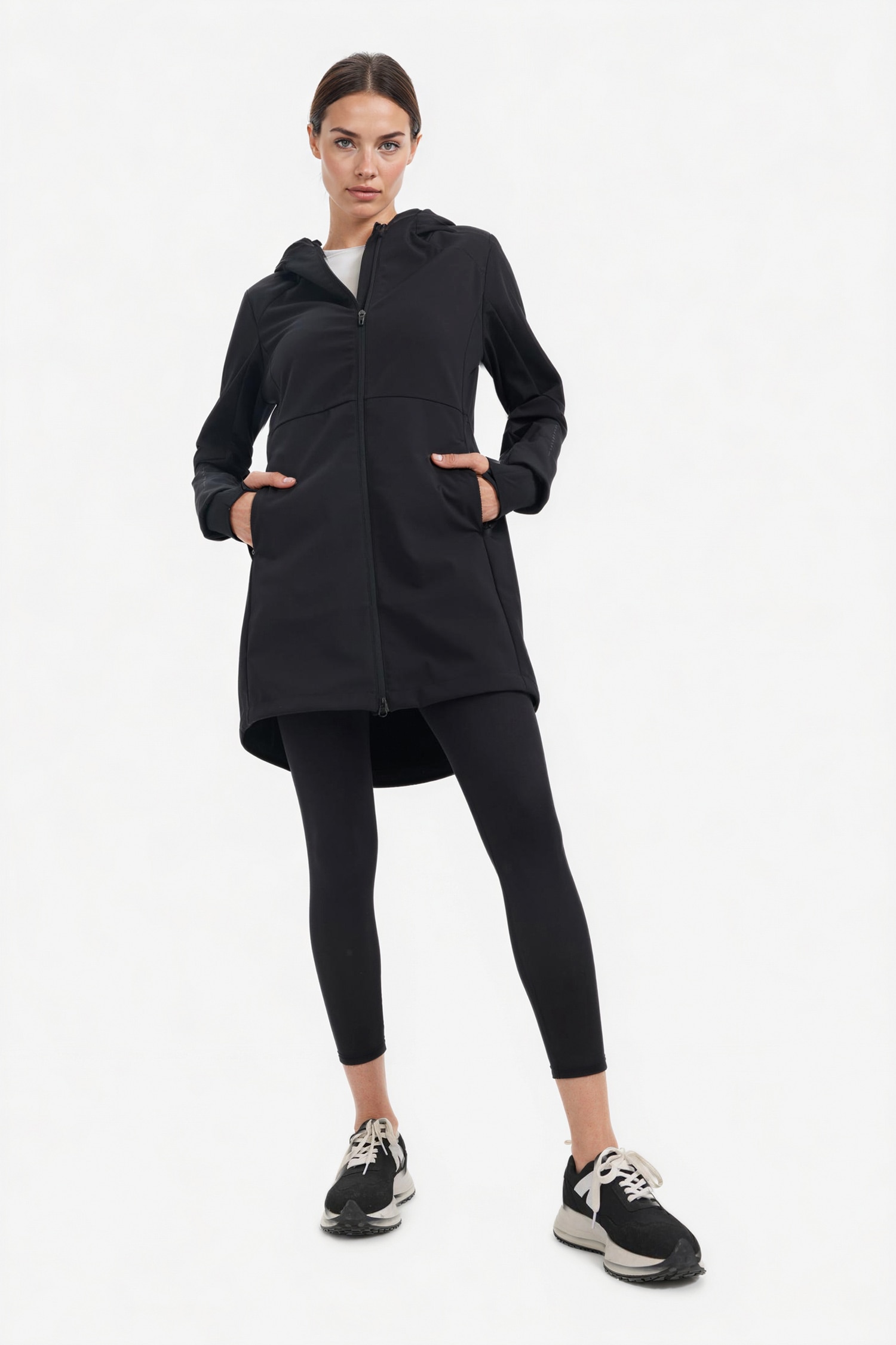 DeFacto Rüzgar Geçirmez Su İtici Softshell Slim Fit Dar Kesim Kapüşonlu Fermuarlı Cepli Parka görsel 5