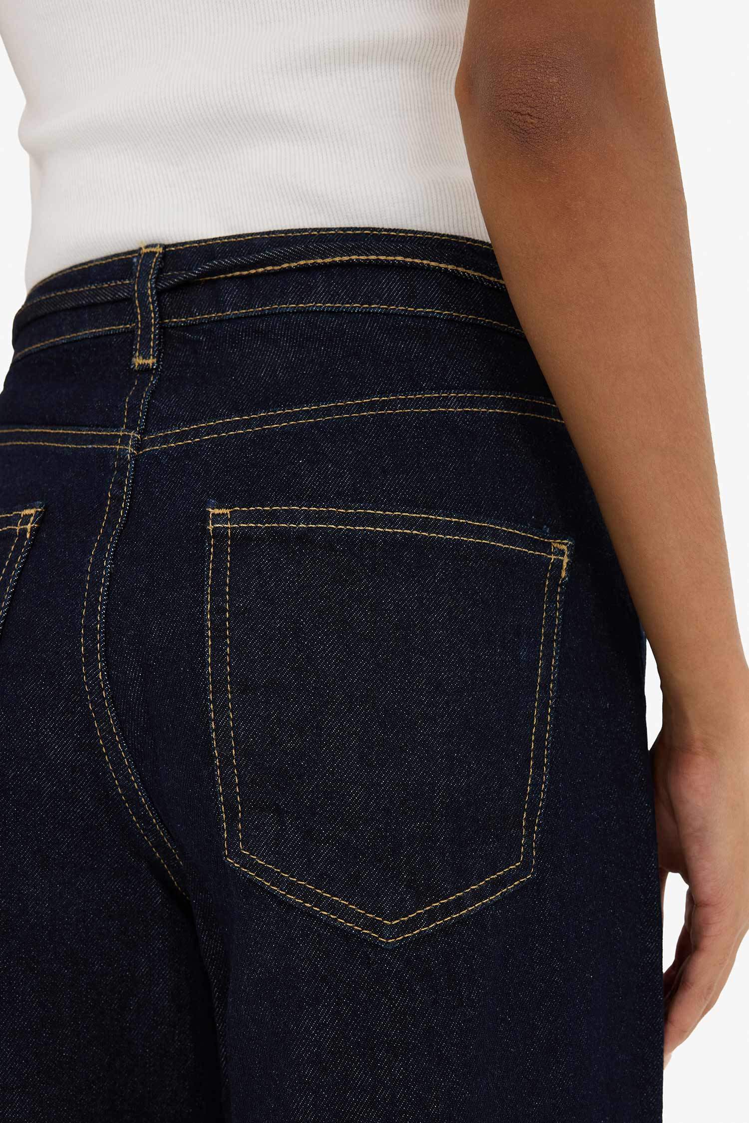 Wide Leg Geniş Paça Bağcıklı Uzun Jean Pantolon