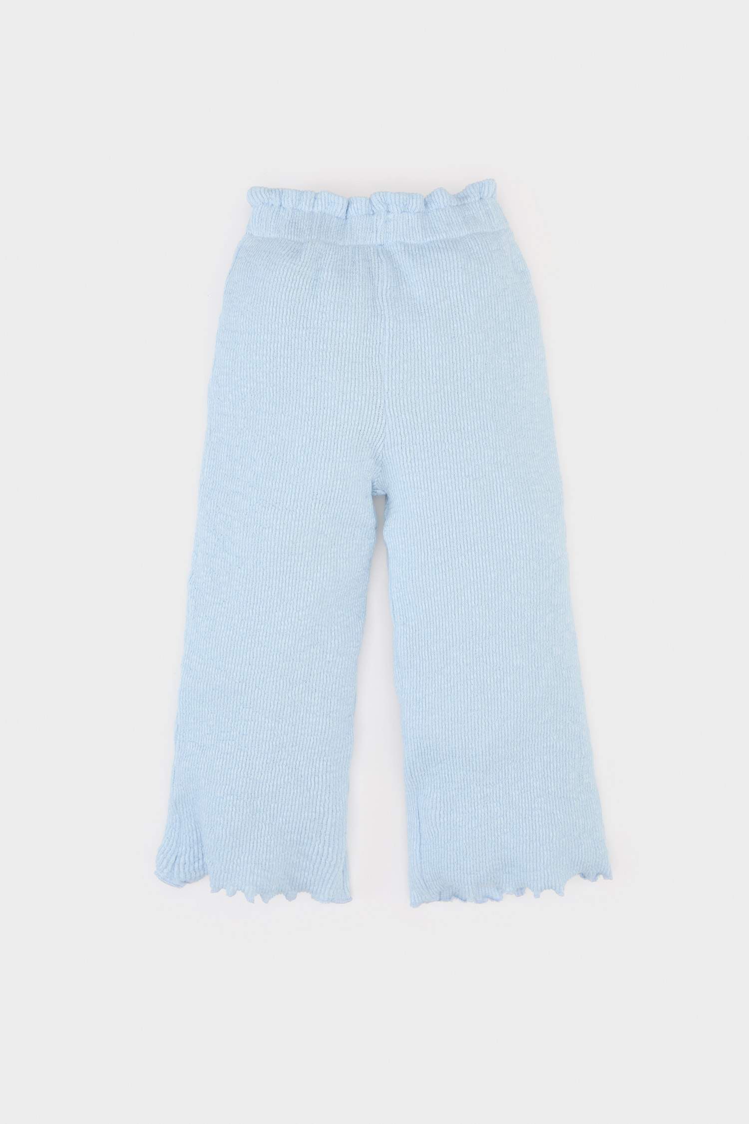 Kız Bebek 2'li Takım Çiçekli Müslin Uzun Kollu Bluz Beli Lastikli Geniş Bol Paça Pantolon