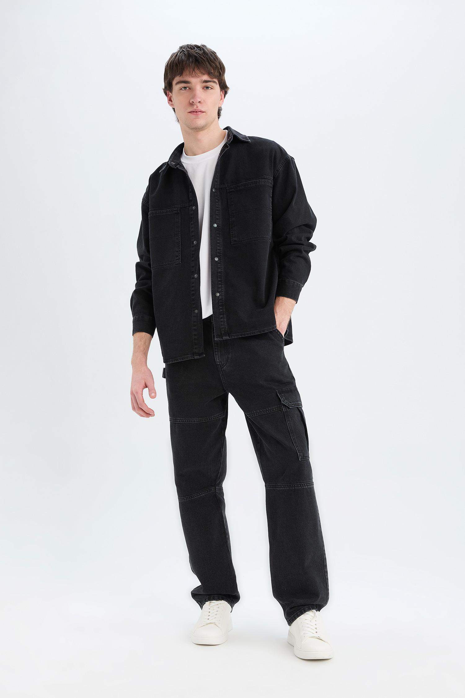 Oversize Fit Long Sleeve Denim Shirt