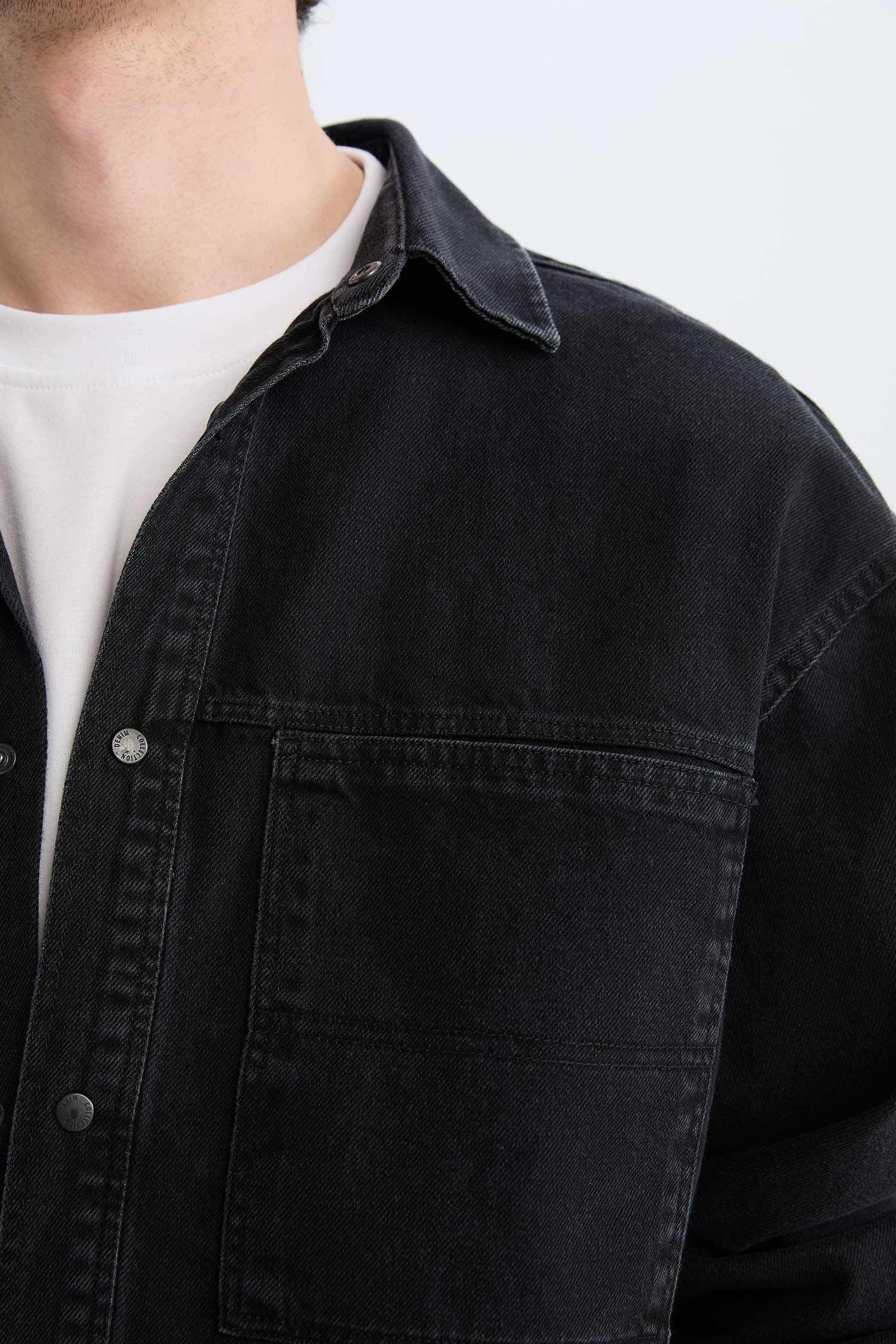 Oversize Fit Long Sleeve Denim Shirt
