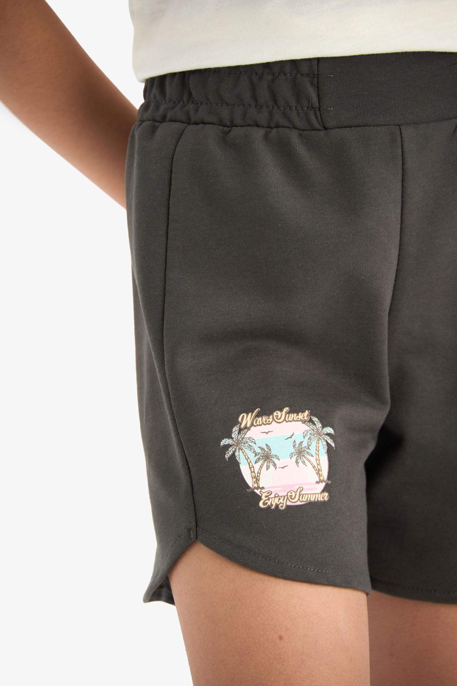 Short imprimé à taille élastique pour fille