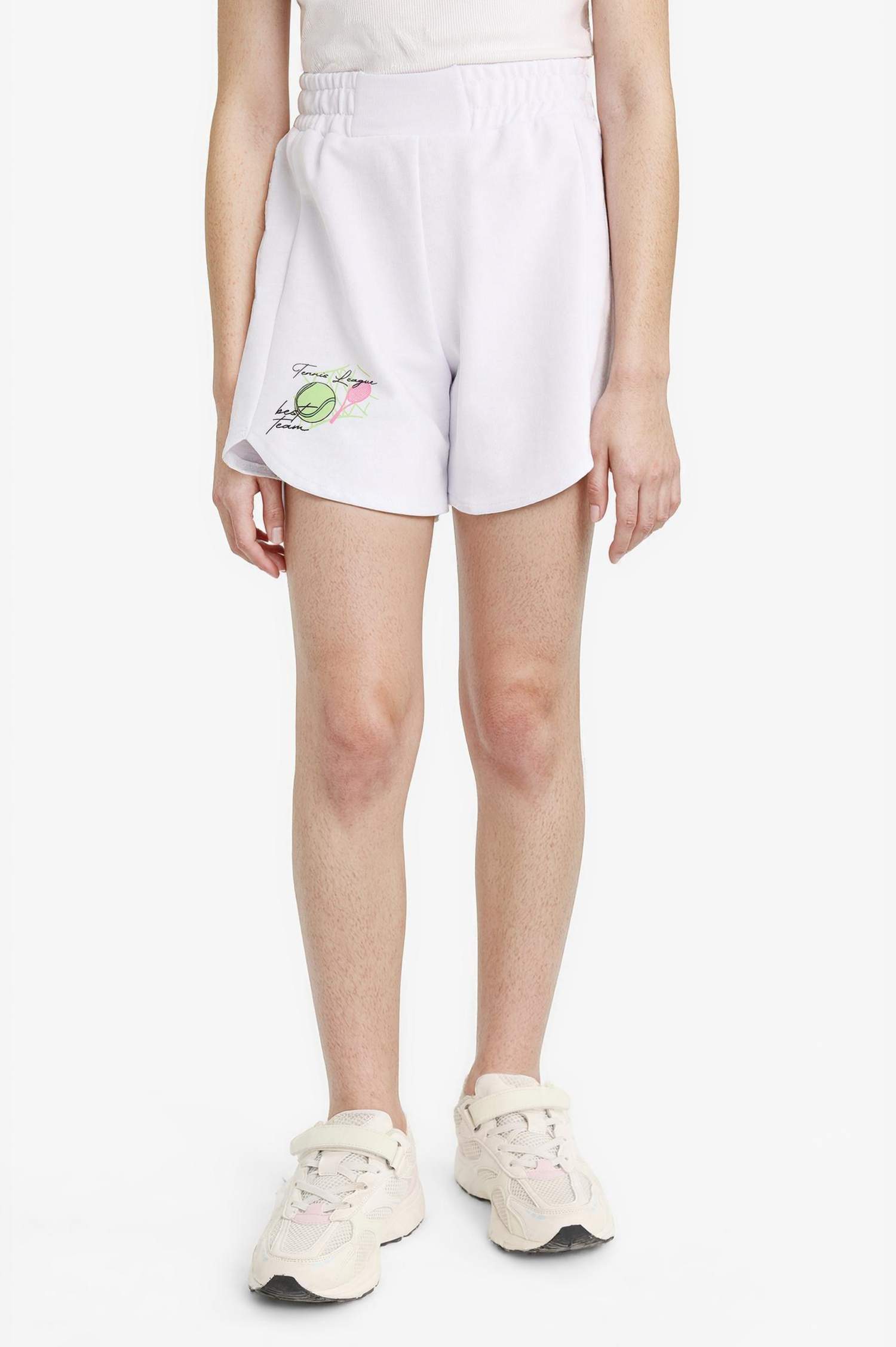 Girl Elastic Waist Printed Shorts