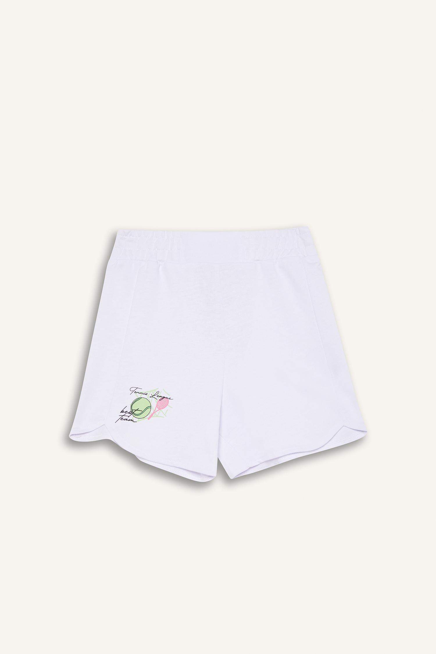 Girl Elastic Waist Printed Shorts