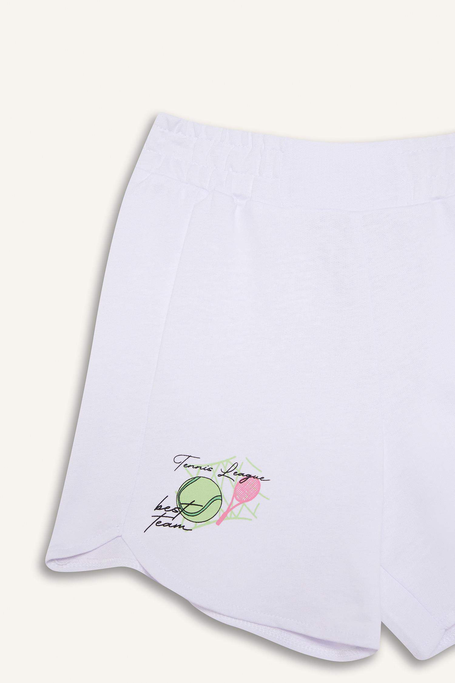 Girl Elastic Waist Printed Shorts