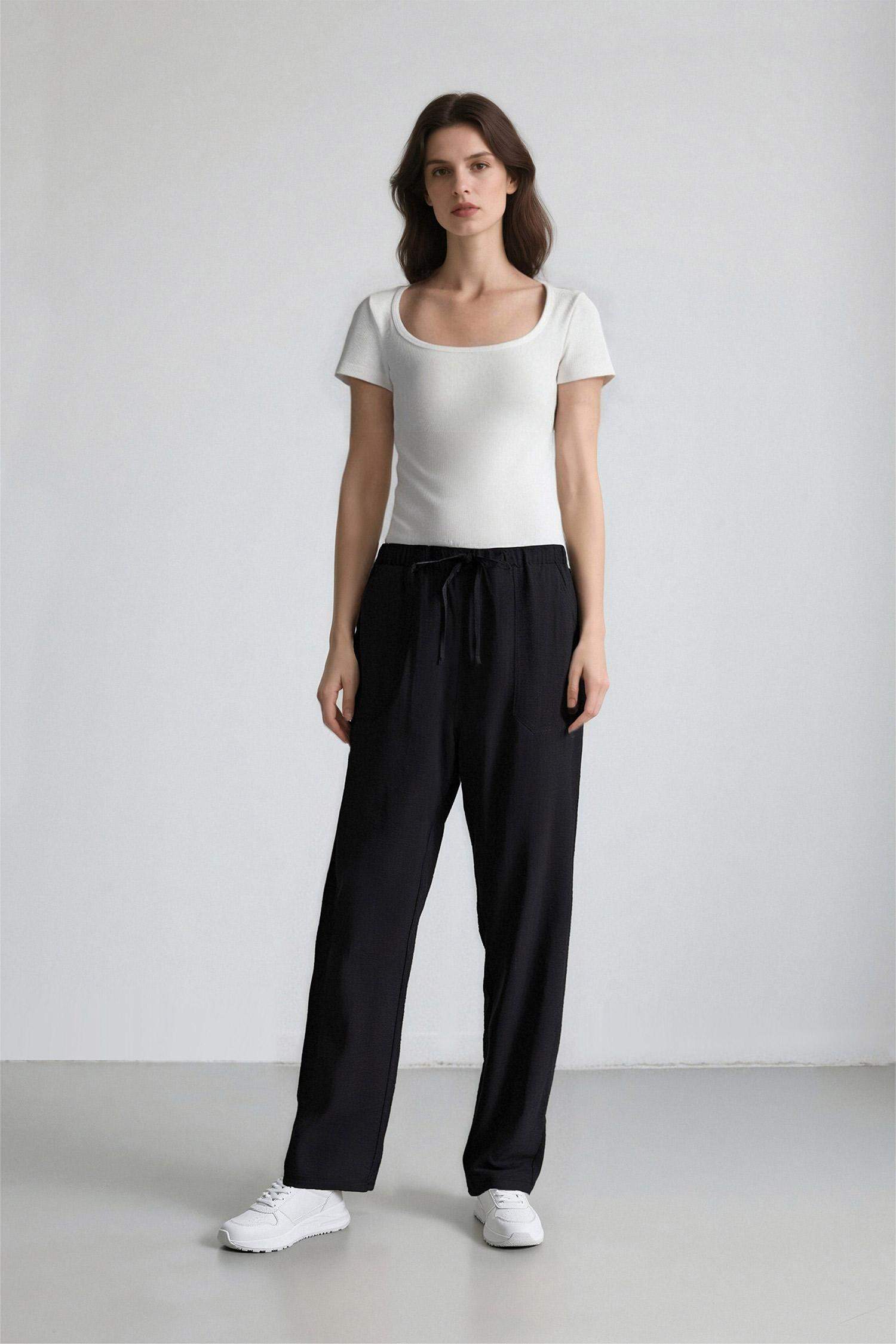 Carrot Fit Regular Hem Trousers