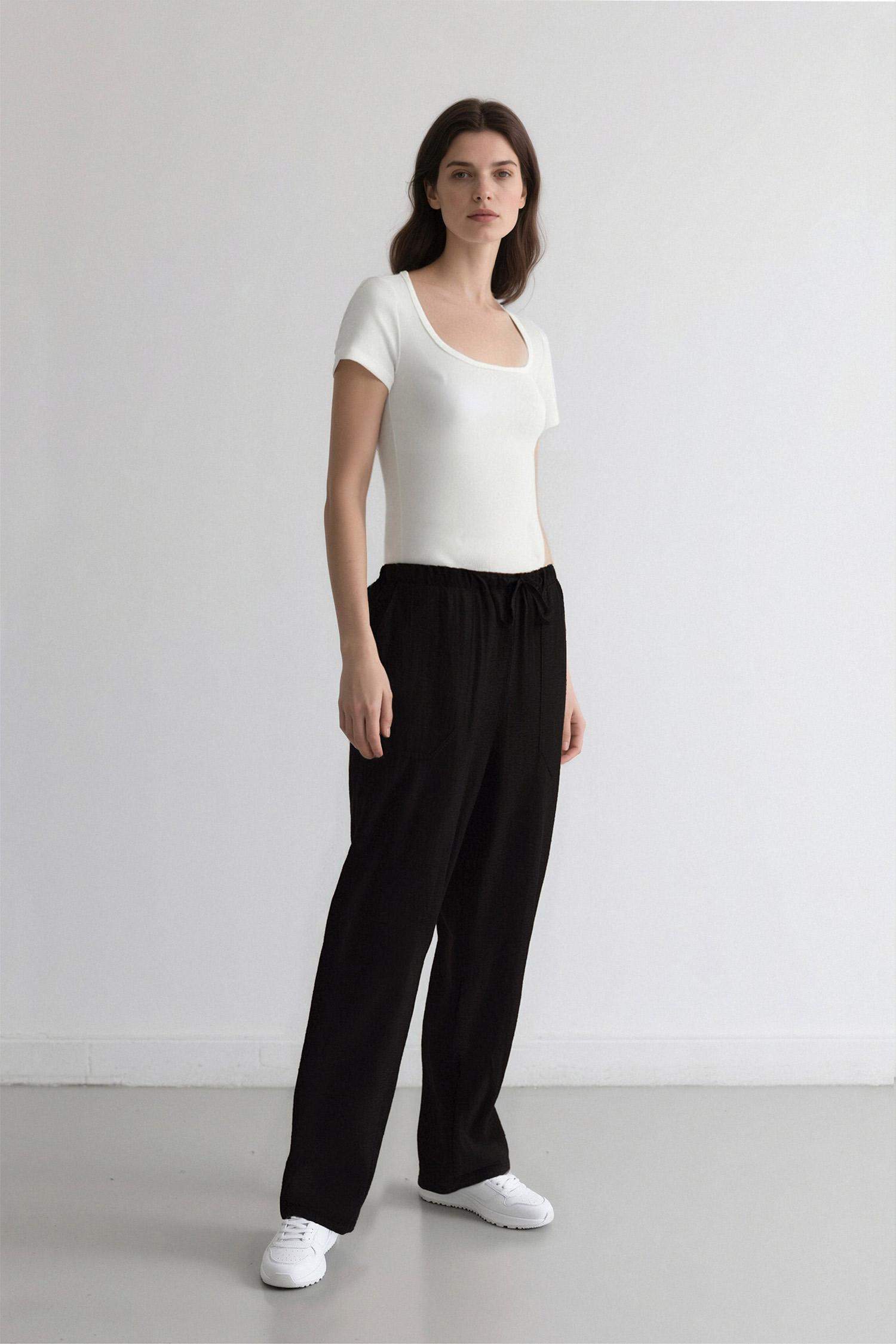 Carrot Fit Regular Hem Trousers