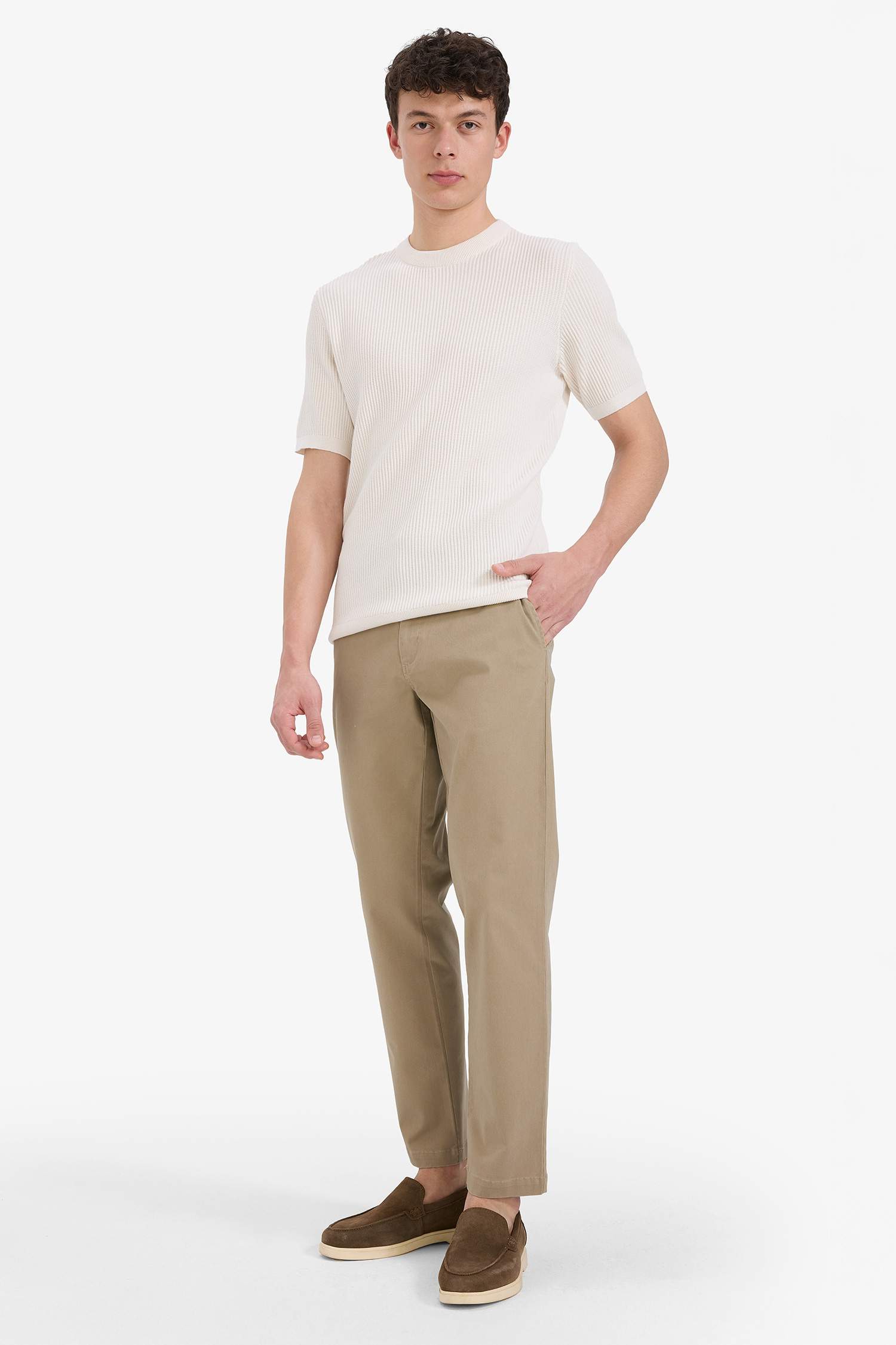 Cotton Standard Fit Crew Neck Knitwear T-Shirt