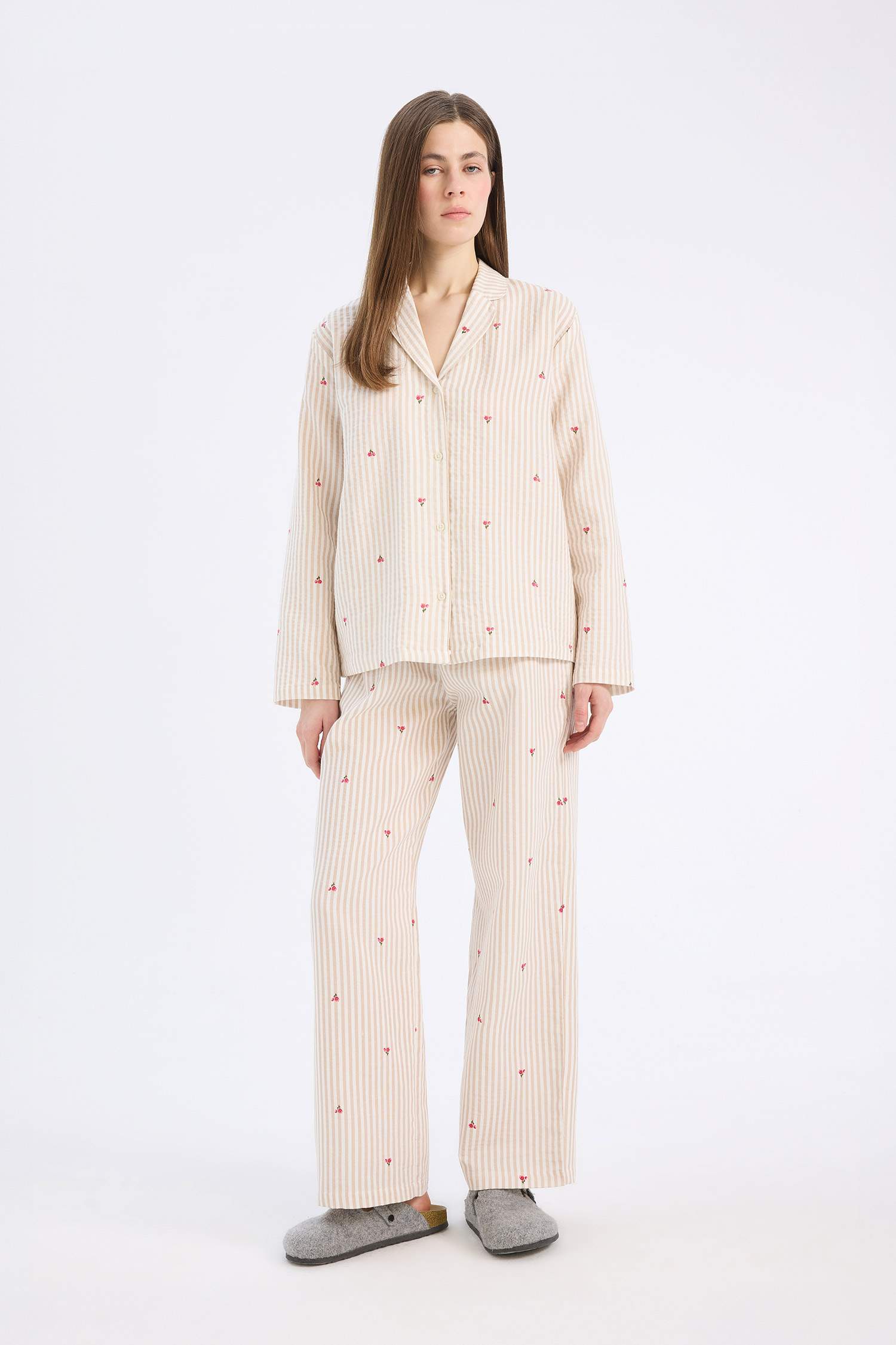 Uzun Boy Müslin Pijama Altı