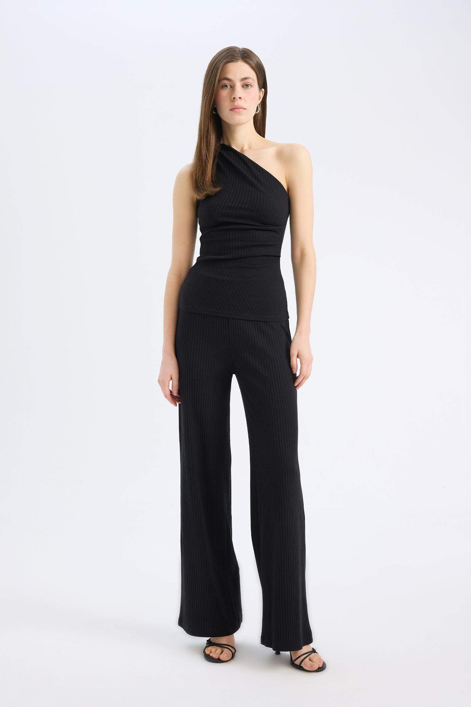 Slim Fit Dar Kesim Fitilli Kaşkorse Basic Düz Pantolon