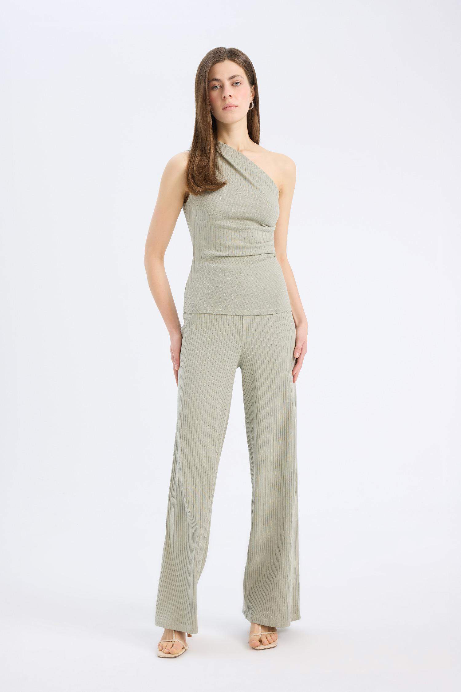 Slim Fit Dar Kesim Fitilli Kaşkorse Basic Düz Pantolon