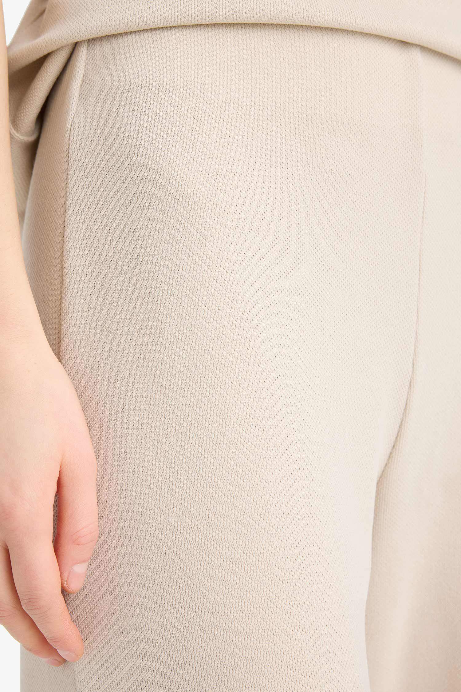 Wide Leg Pique Trousers