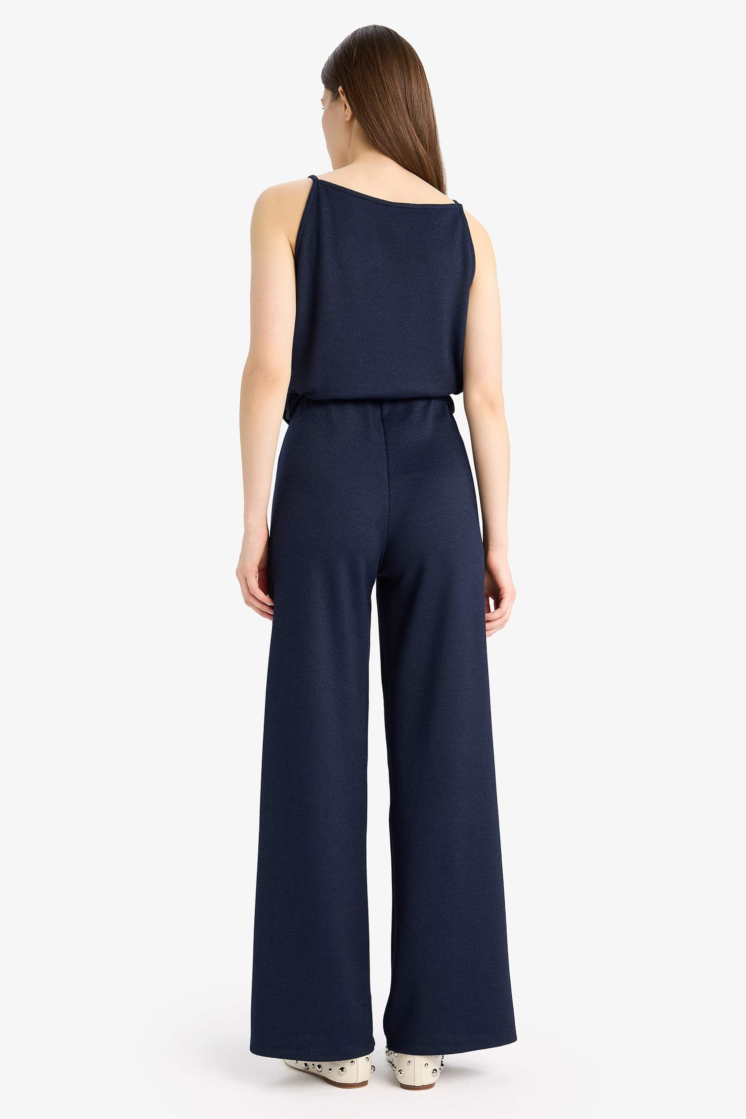 Basic Pique Wide Leg Trousers