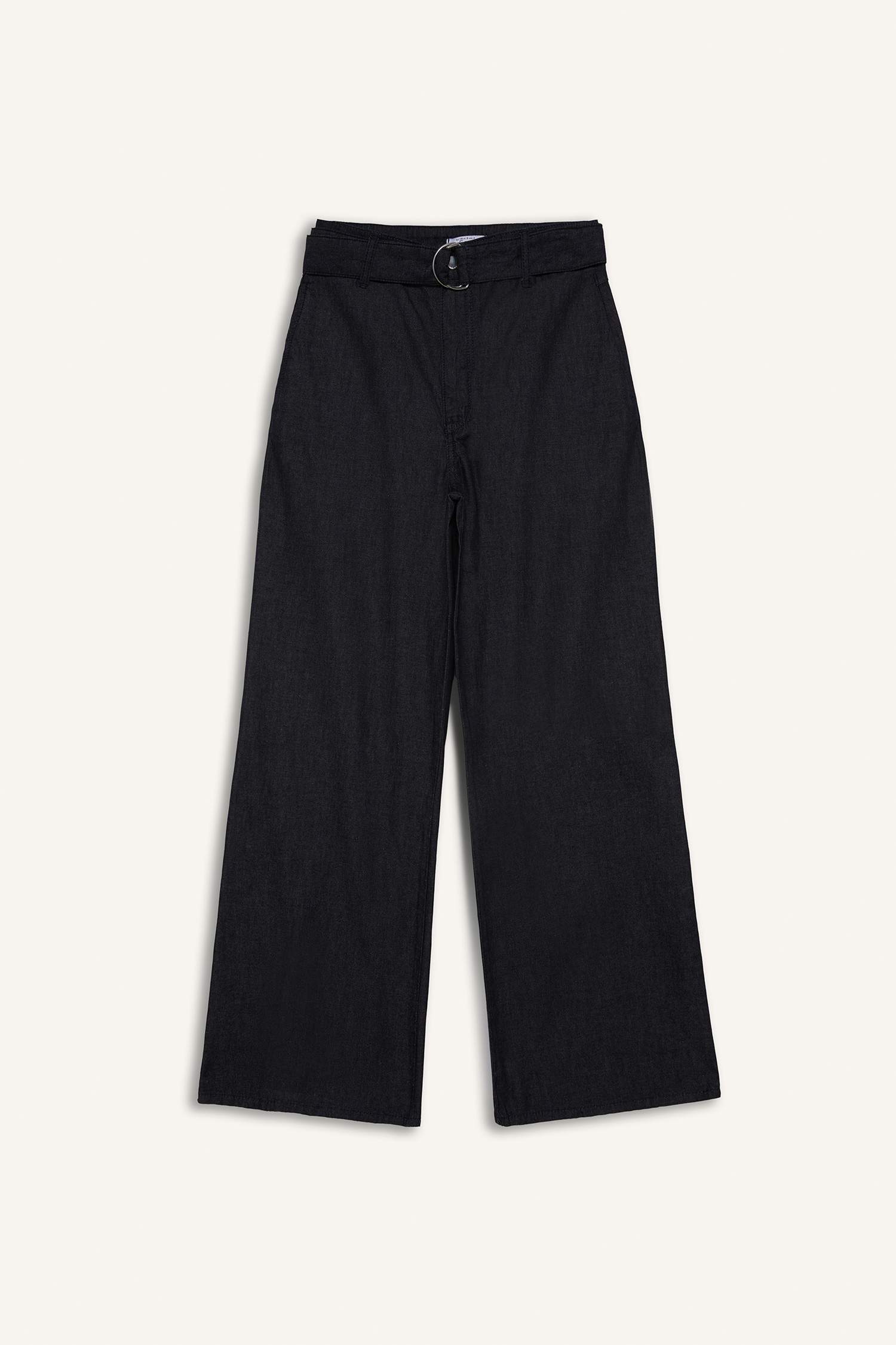 بنطرون جينز وايد ليج برجل واسع وخصر عالي