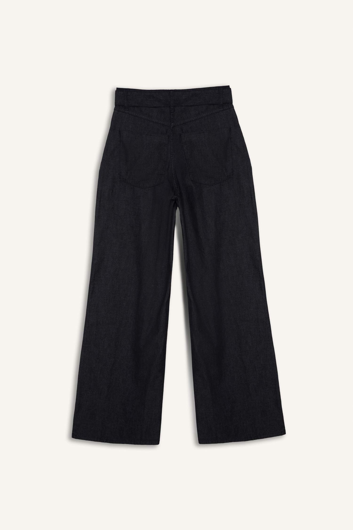 بنطرون جينز وايد ليج برجل واسع وخصر عالي