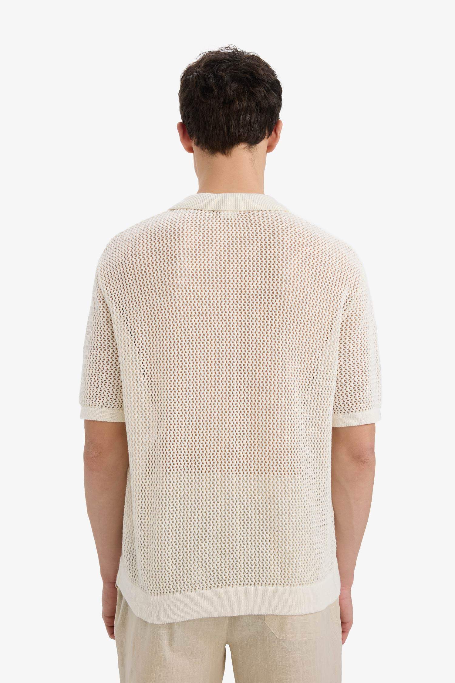 T-shirt Polo tricot oversize à manches courtes