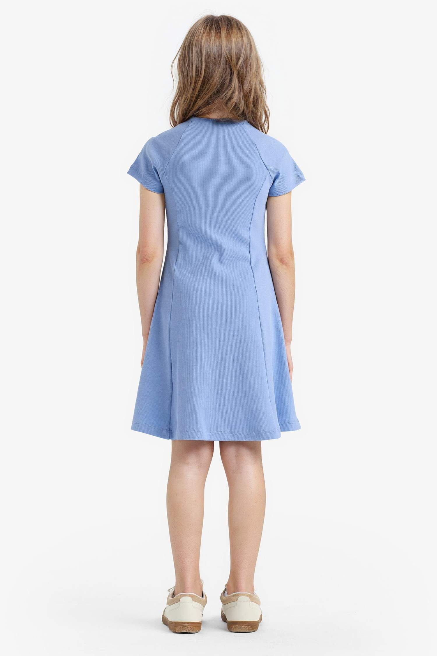 A Cut Short Sleeve Knitted Dress